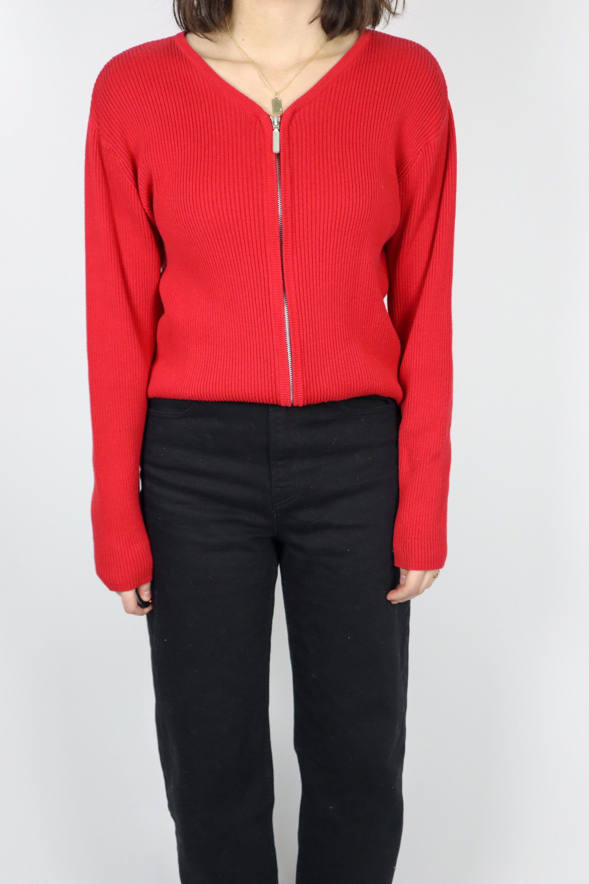 Vintage x Zip Up Cardigan (M)