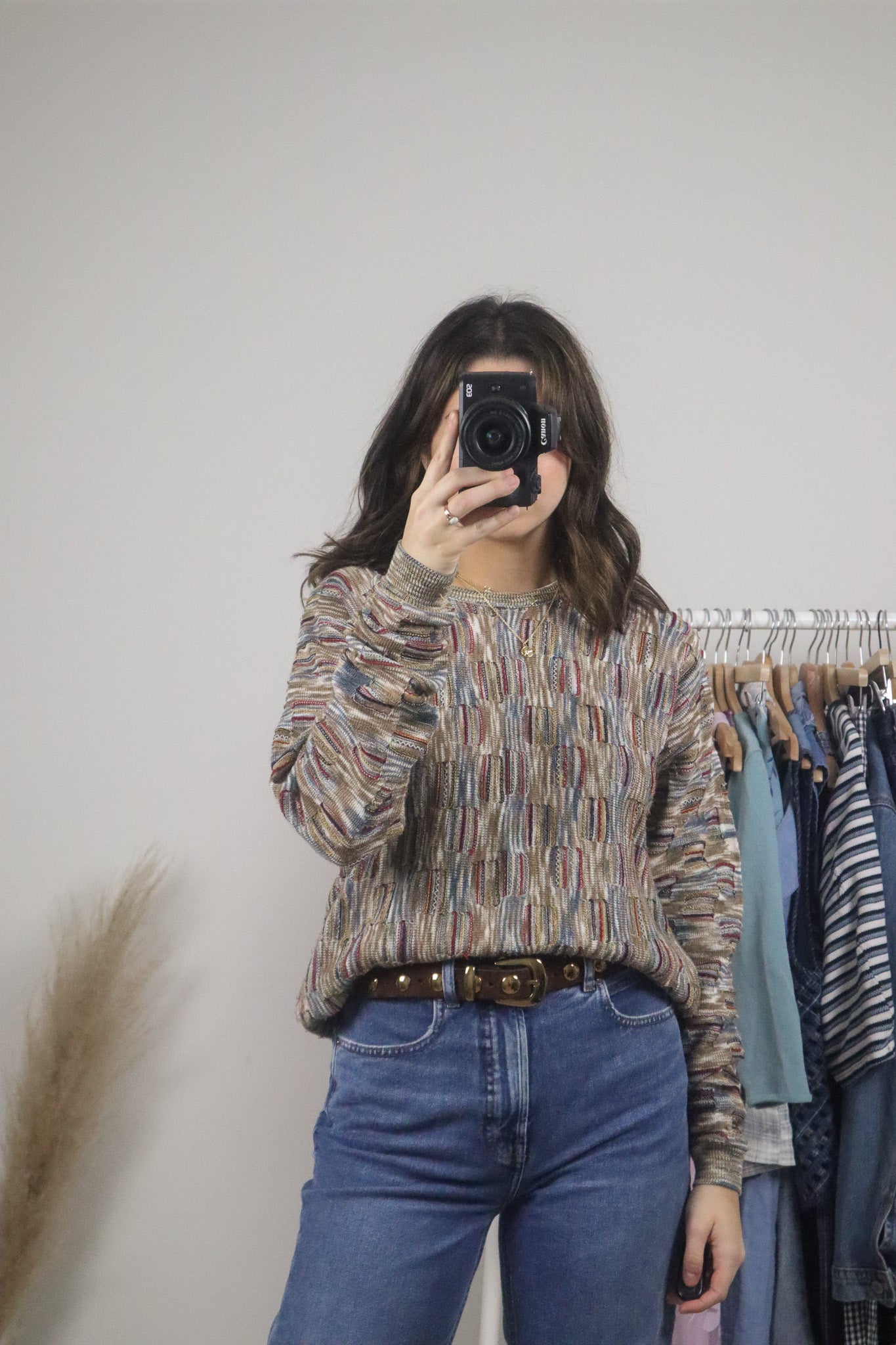 Vintage x 3D Textured Pattern Knit Sweater (S/M)