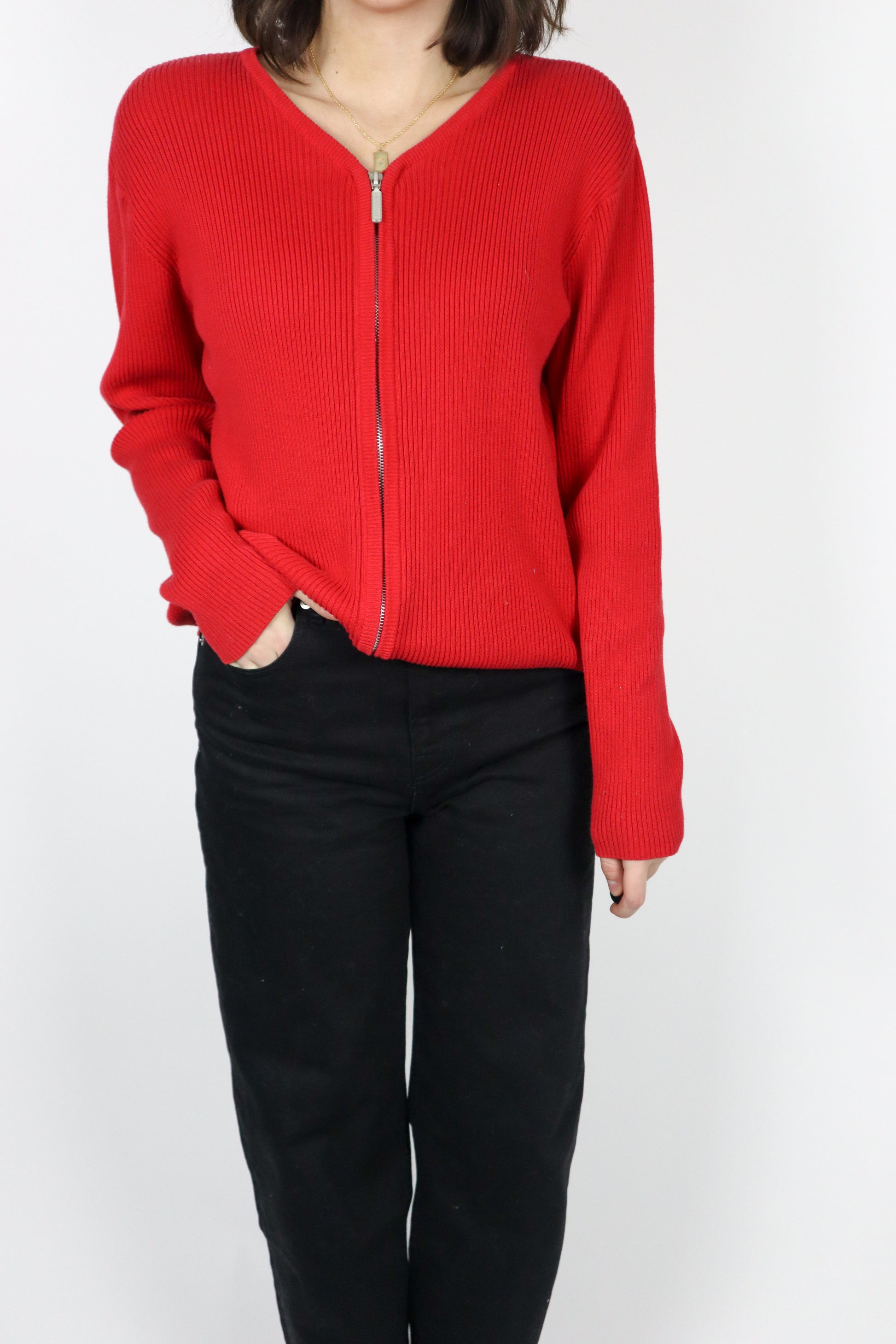 Vintage x Zip Up Cardigan (M)