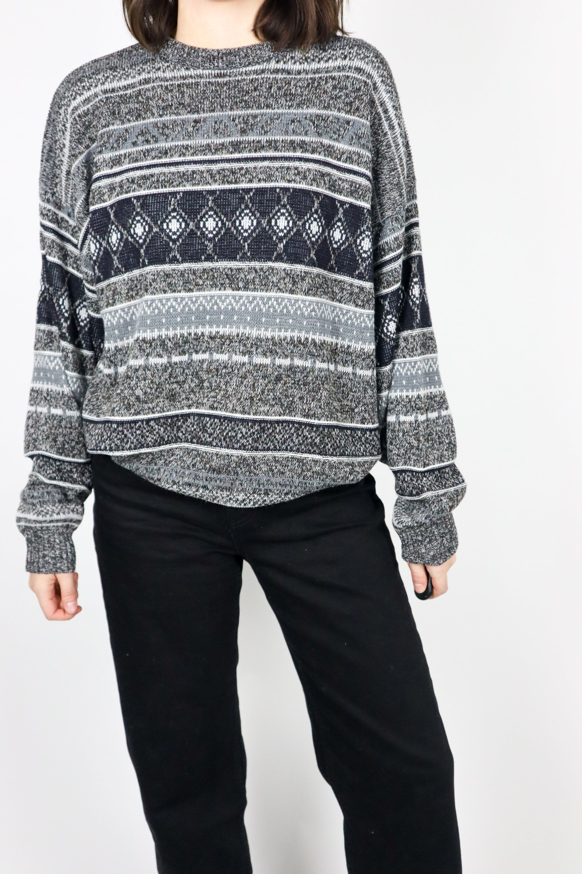 Vintage x Made in Canada x Patterned Knit (S/M)