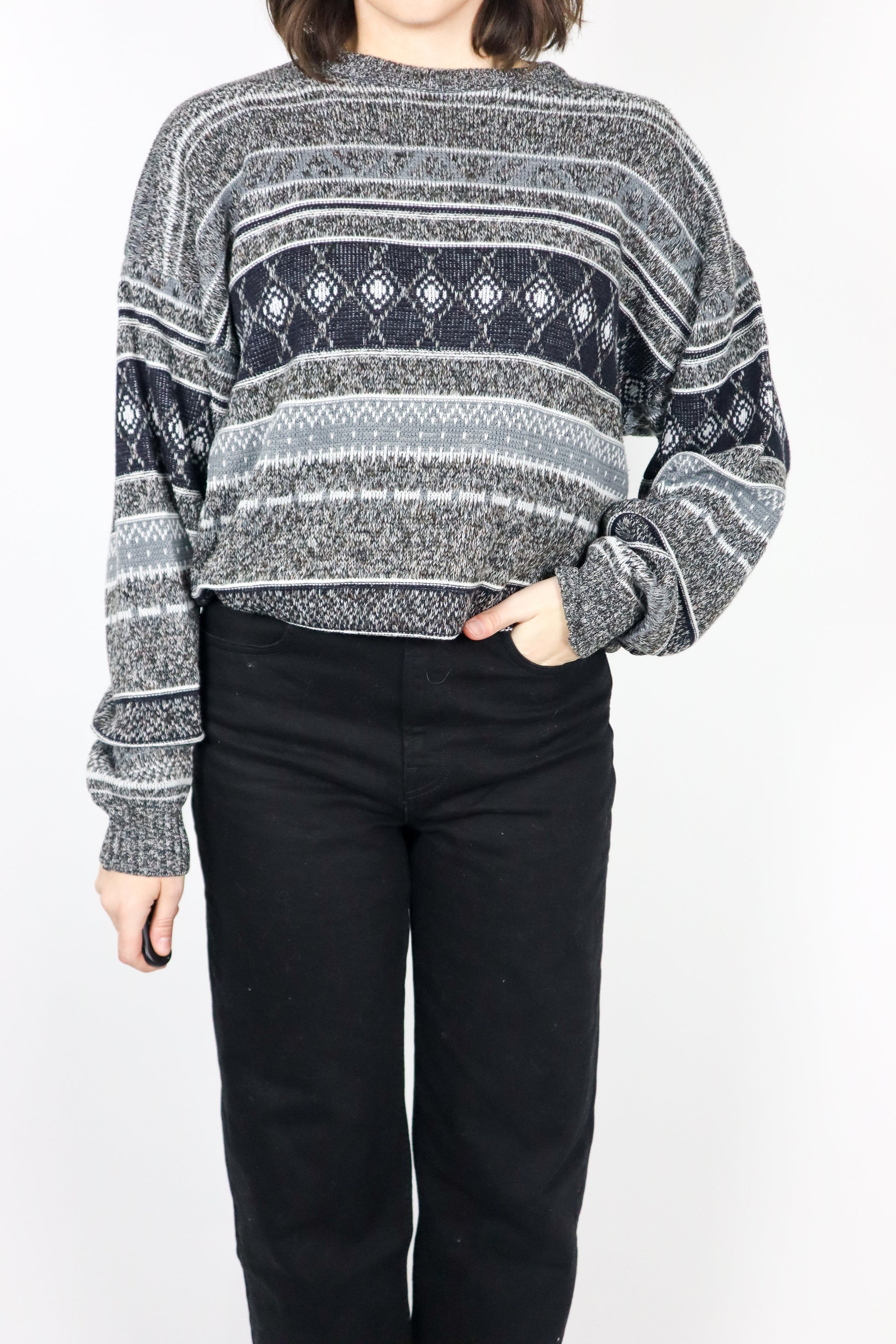 Vintage x Made in Canada x Patterned Knit (S/M)