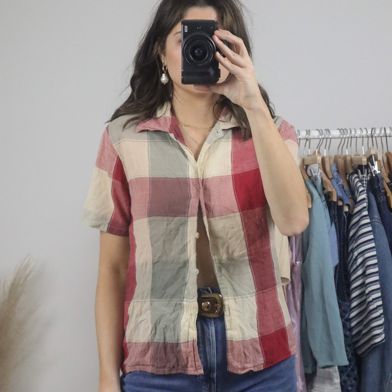 Vintage x Cotton Short-Sleeve Blouse (S)