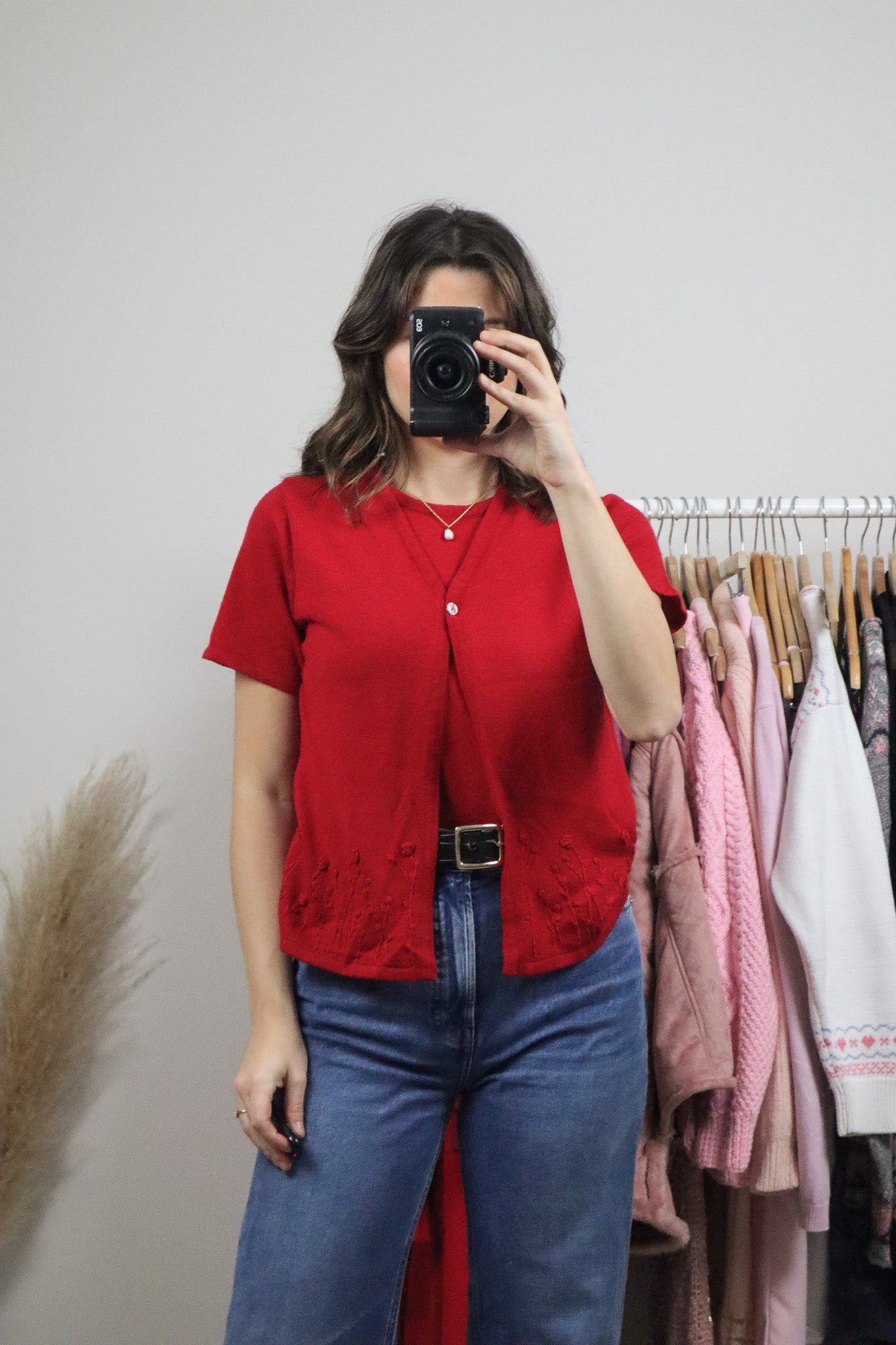 Vintage x Short-Sleeve Embroidered Knit (M)