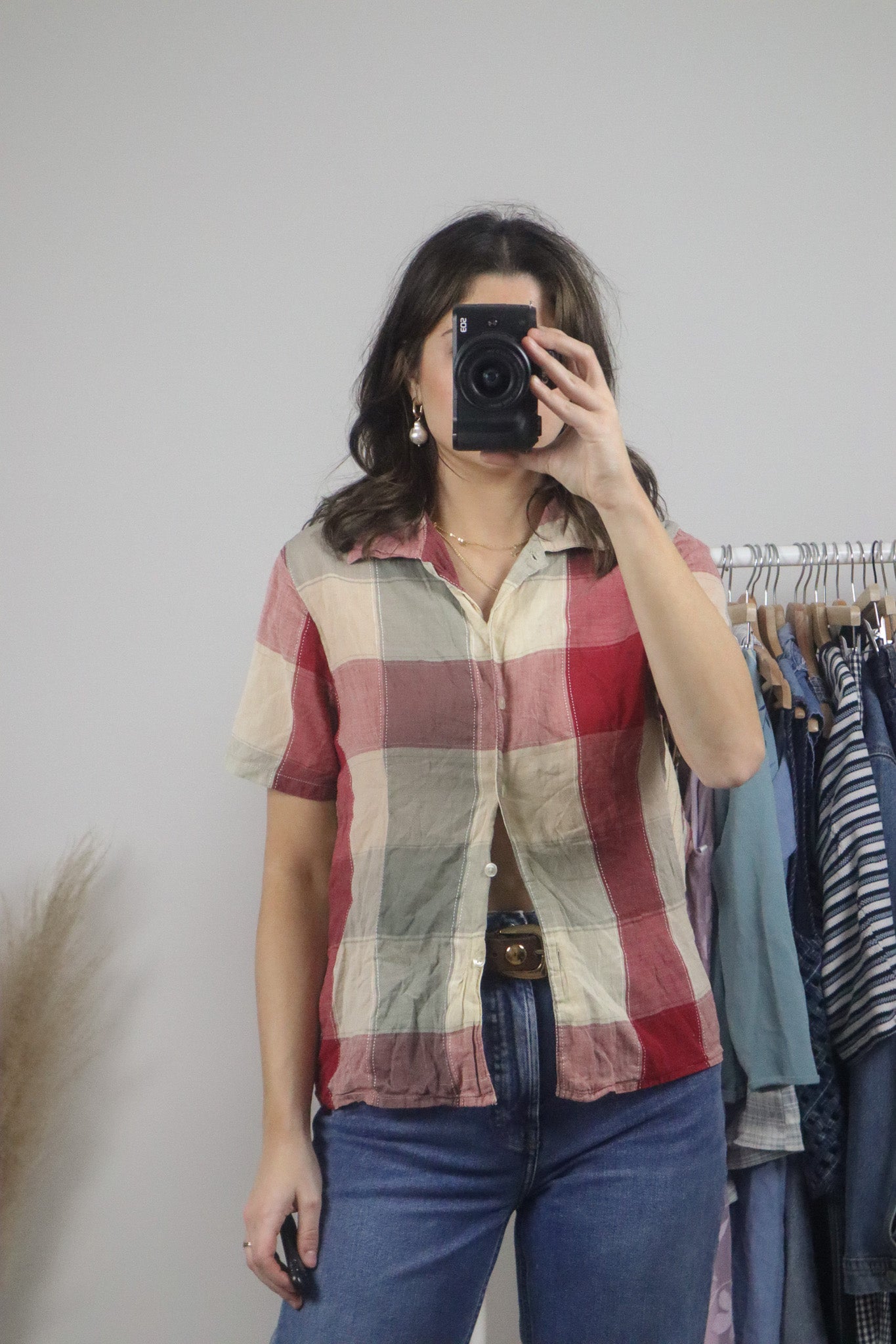 Vintage x Cotton Short-Sleeve Blouse (S)