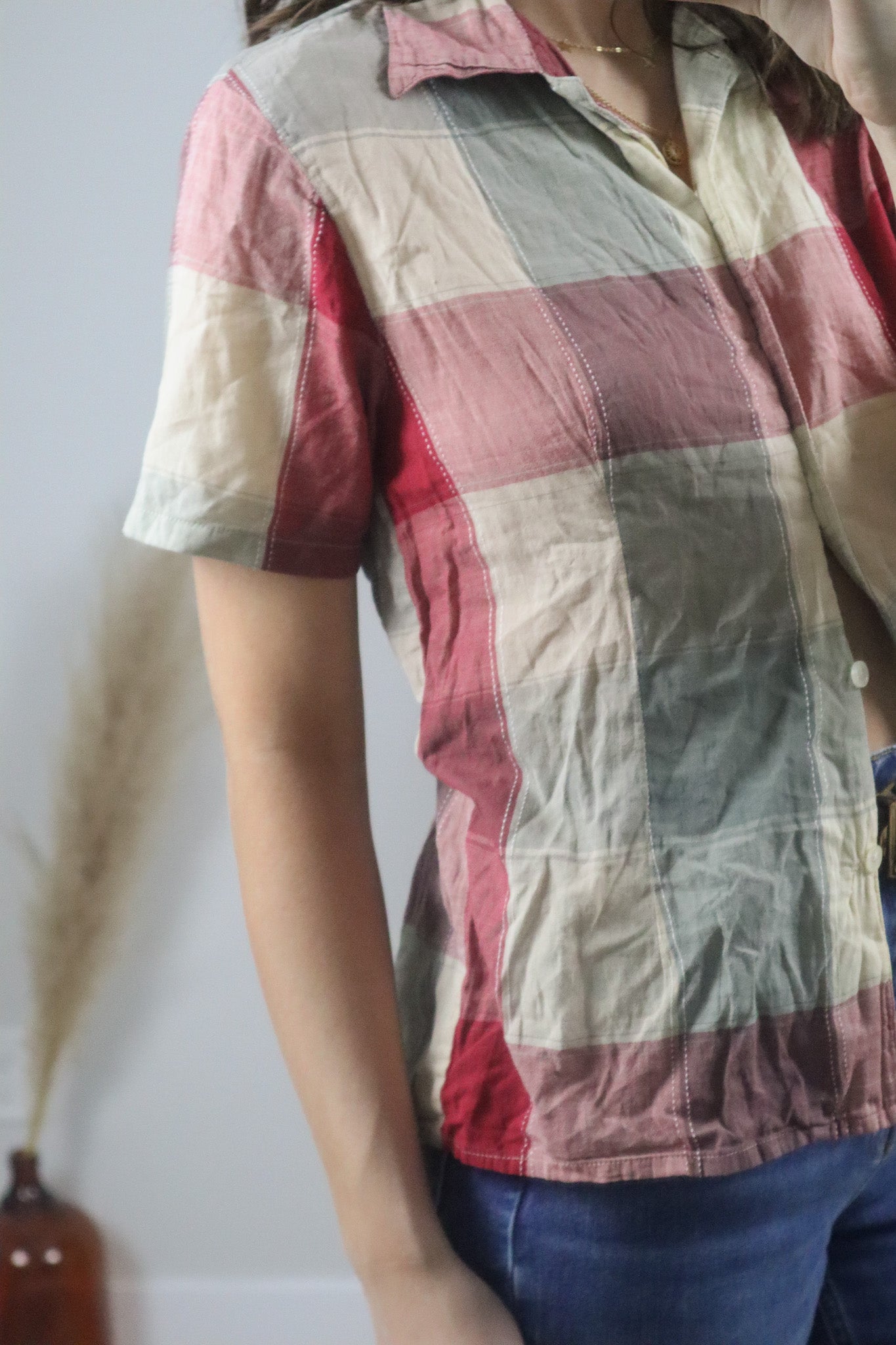 Vintage x Cotton Short-Sleeve Blouse (S)