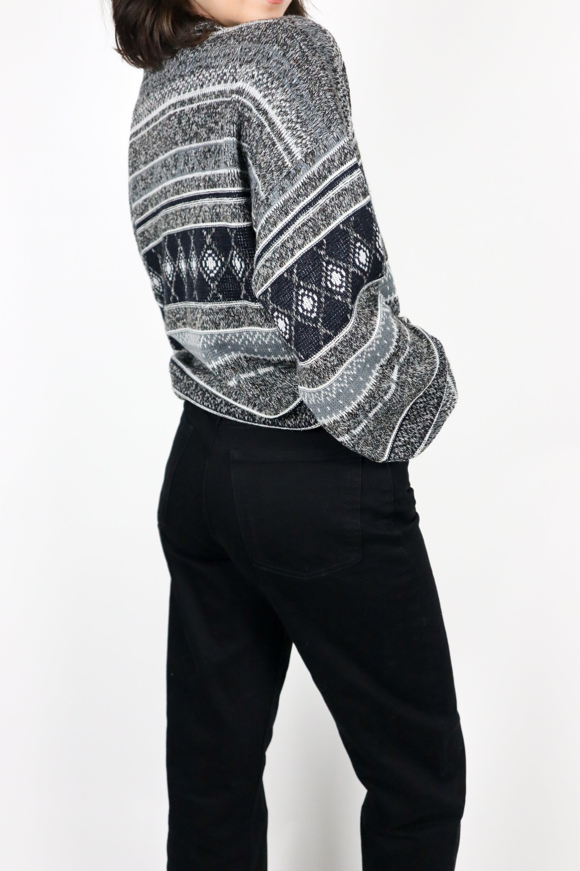 Vintage x Made in Canada x Patterned Knit (S/M)