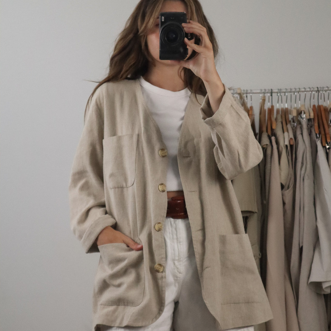Vintage x Linen Blend Jacket (M/L)