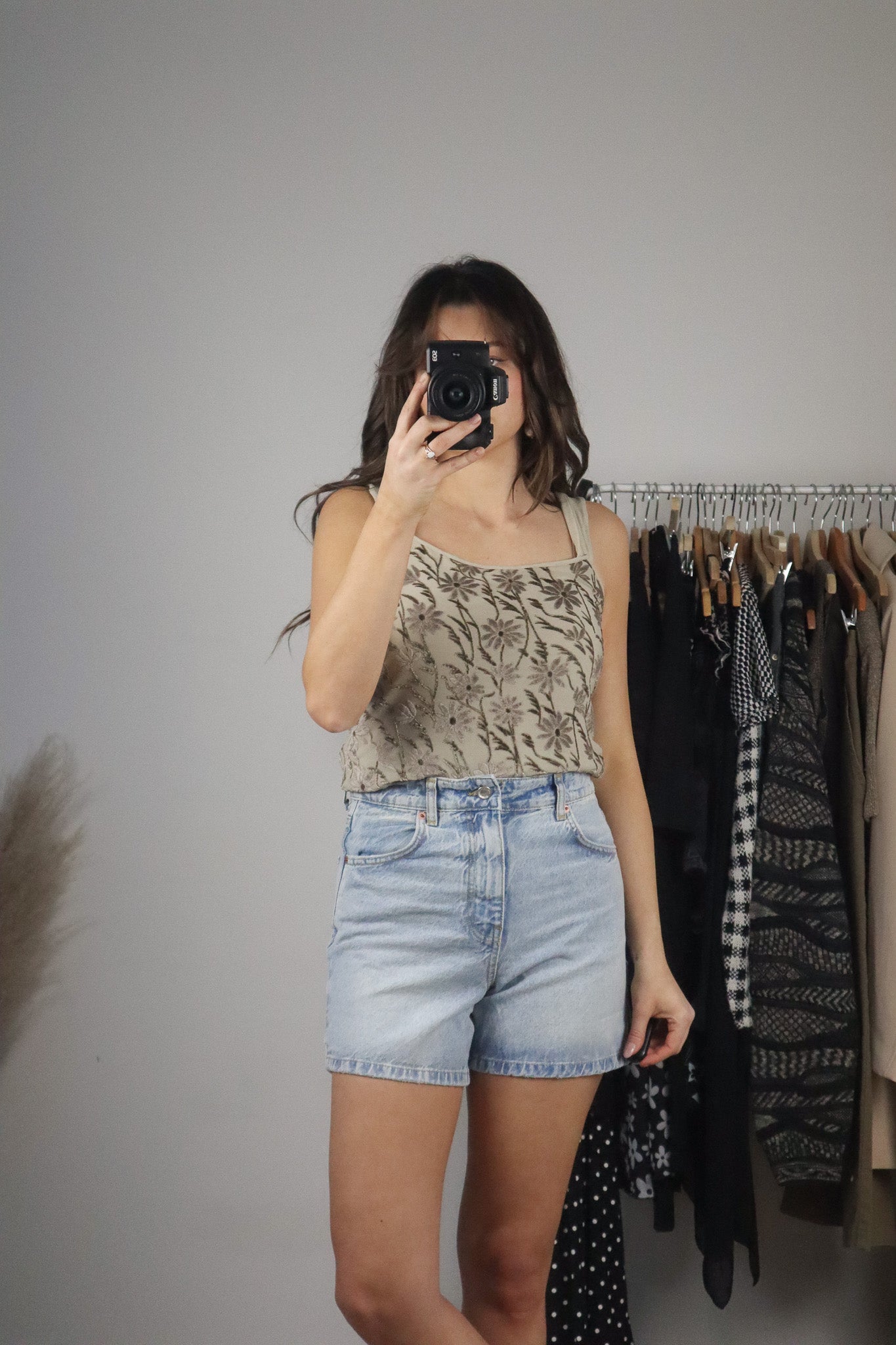 Made in Italy x Vintage x Floral Velvet Tank (M)