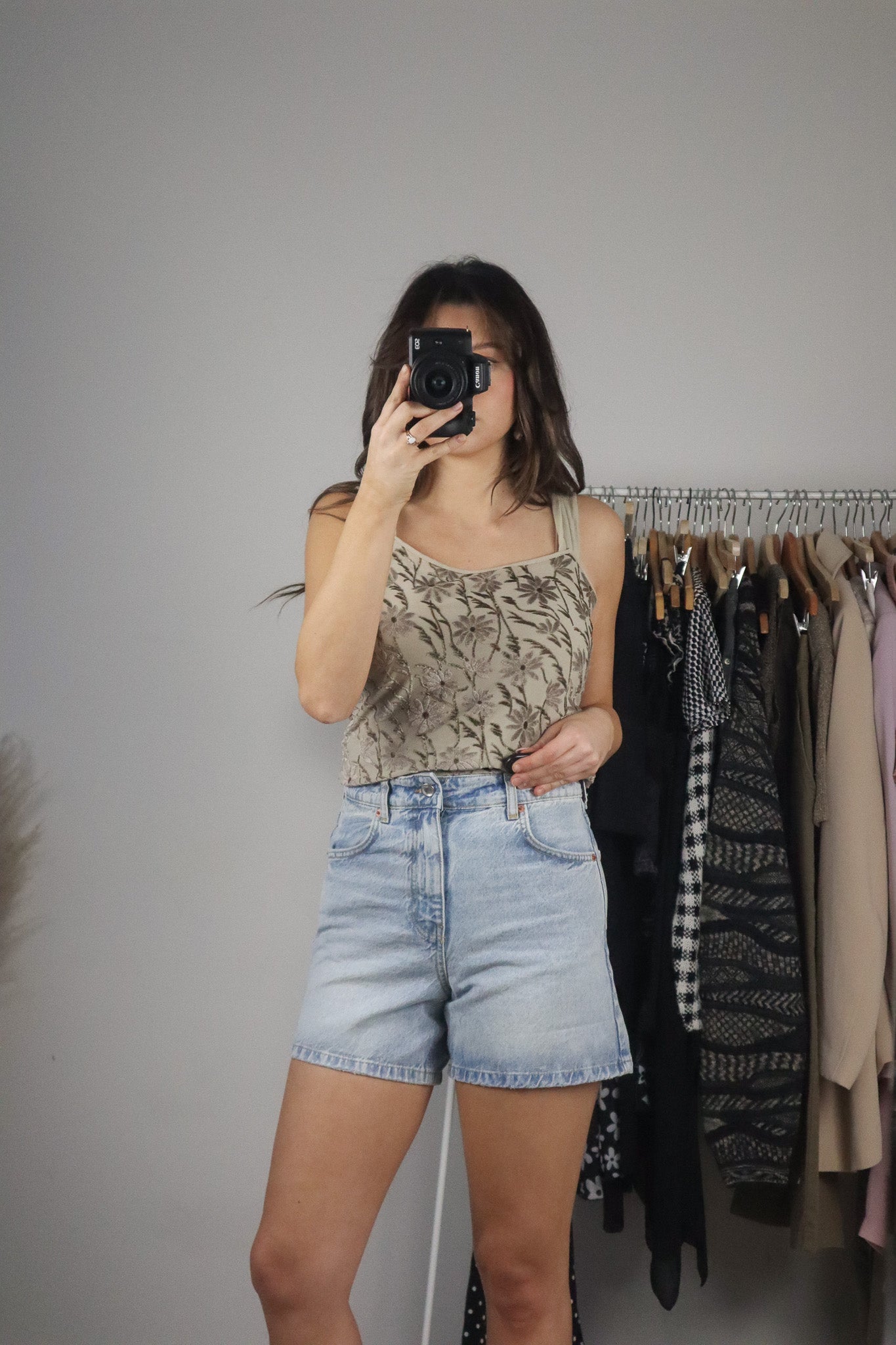 Made in Italy x Vintage x Floral Velvet Tank (M)