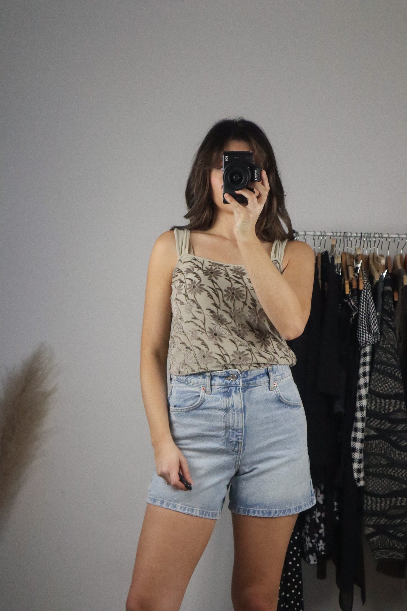 Made in Italy x Vintage x Floral Velvet Tank (M)