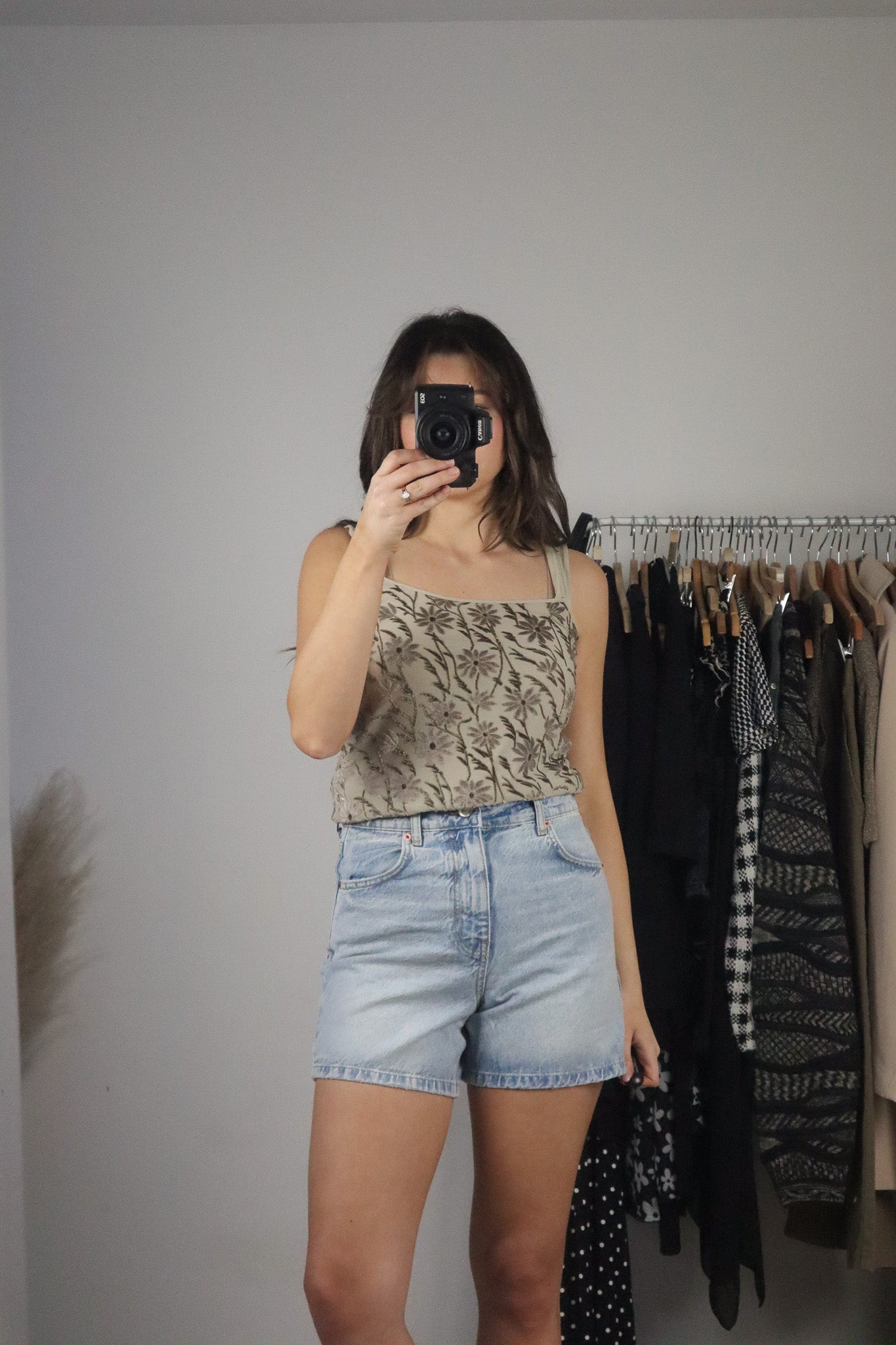 Made in Italy x Vintage x Floral Velvet Tank (M)