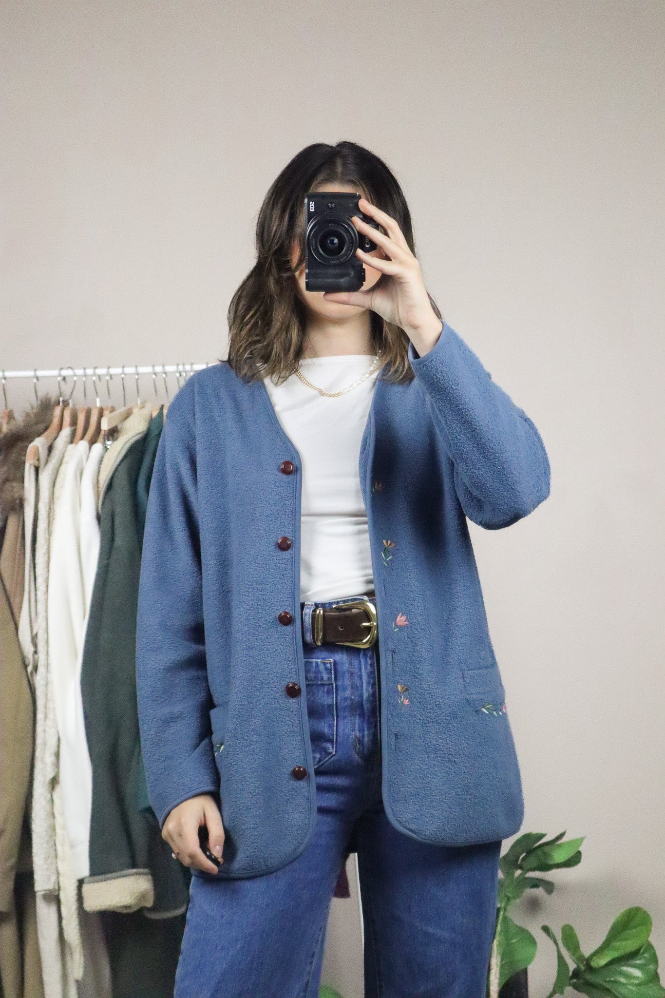 Vintage x Embroidered Fleece (S/M)