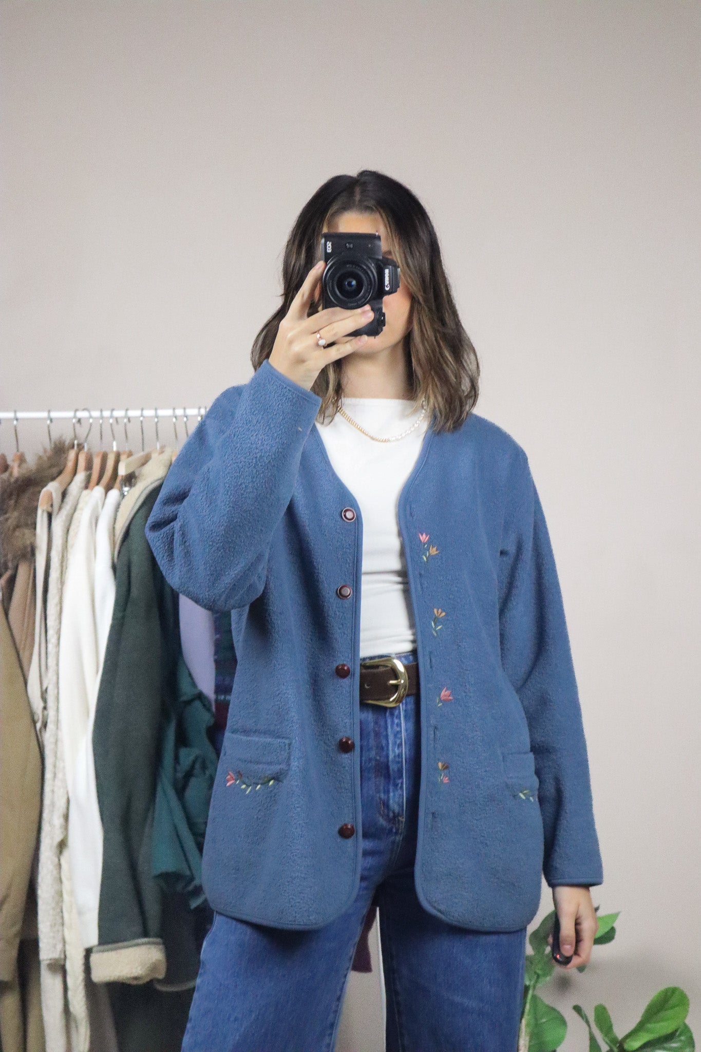 Vintage x Embroidered Fleece (S/M)