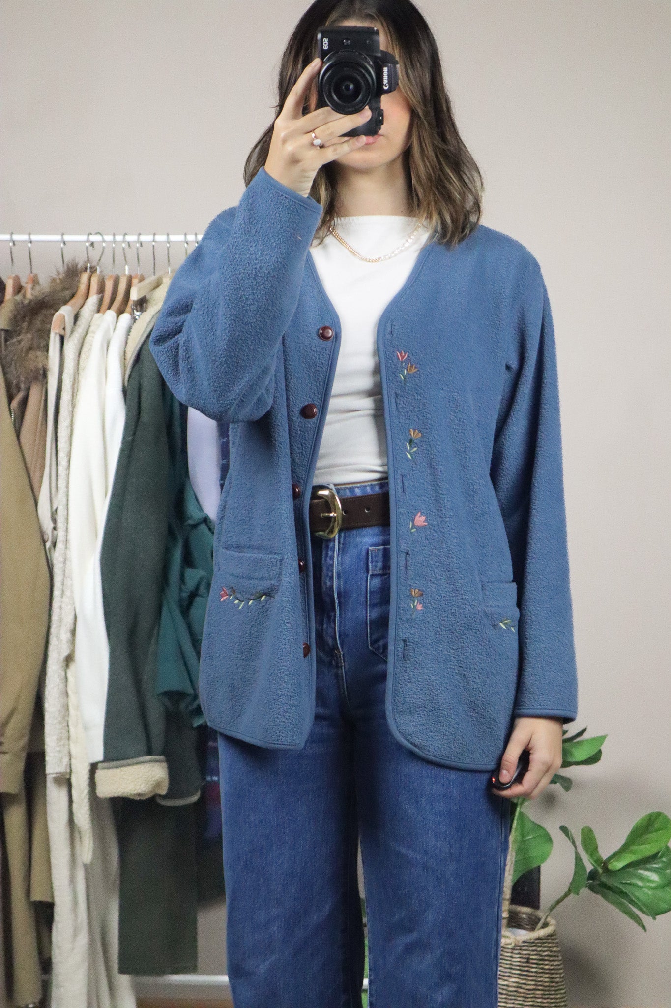 Vintage x Embroidered Fleece (S/M)