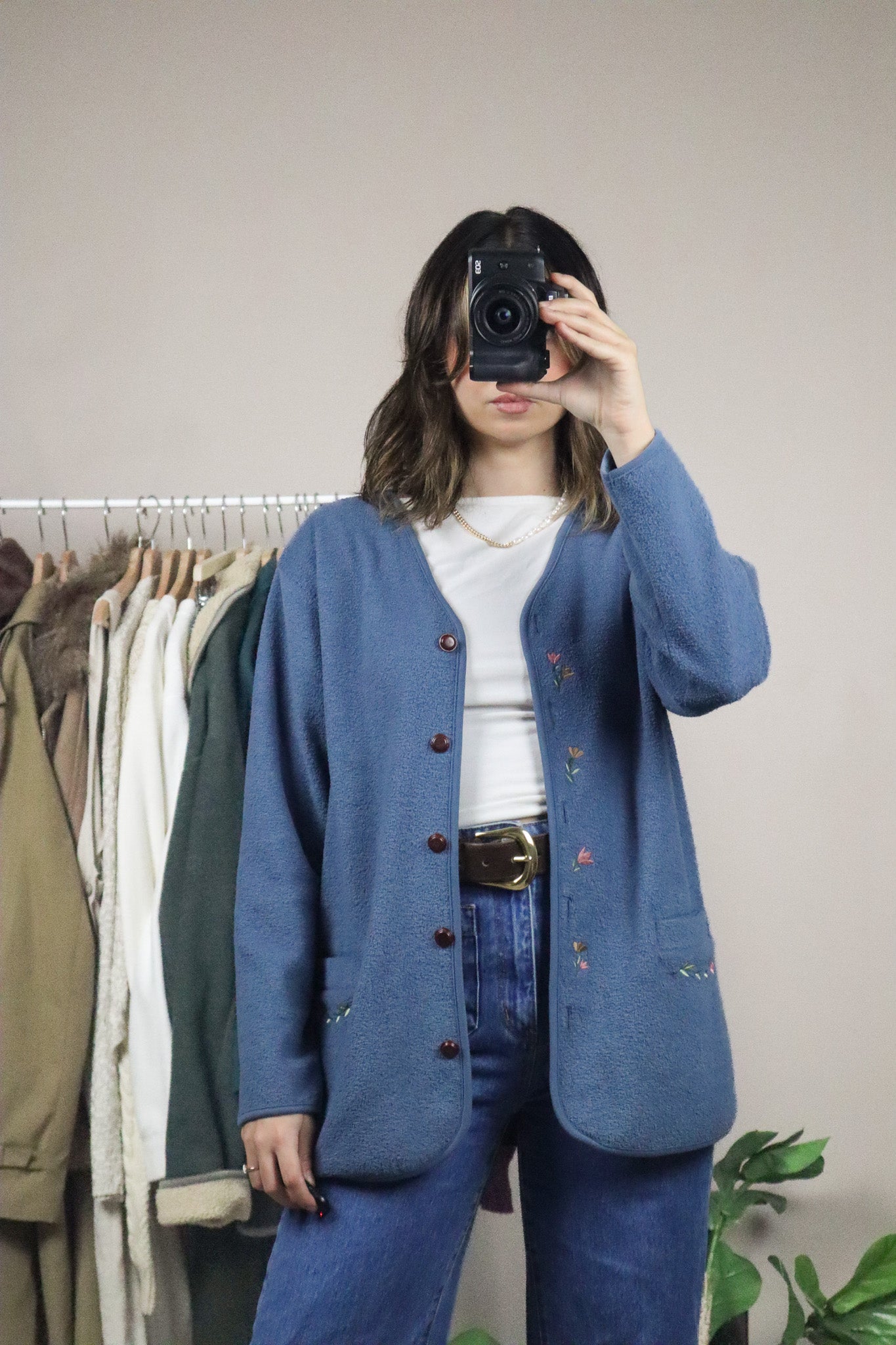 Vintage x Embroidered Fleece (S/M)