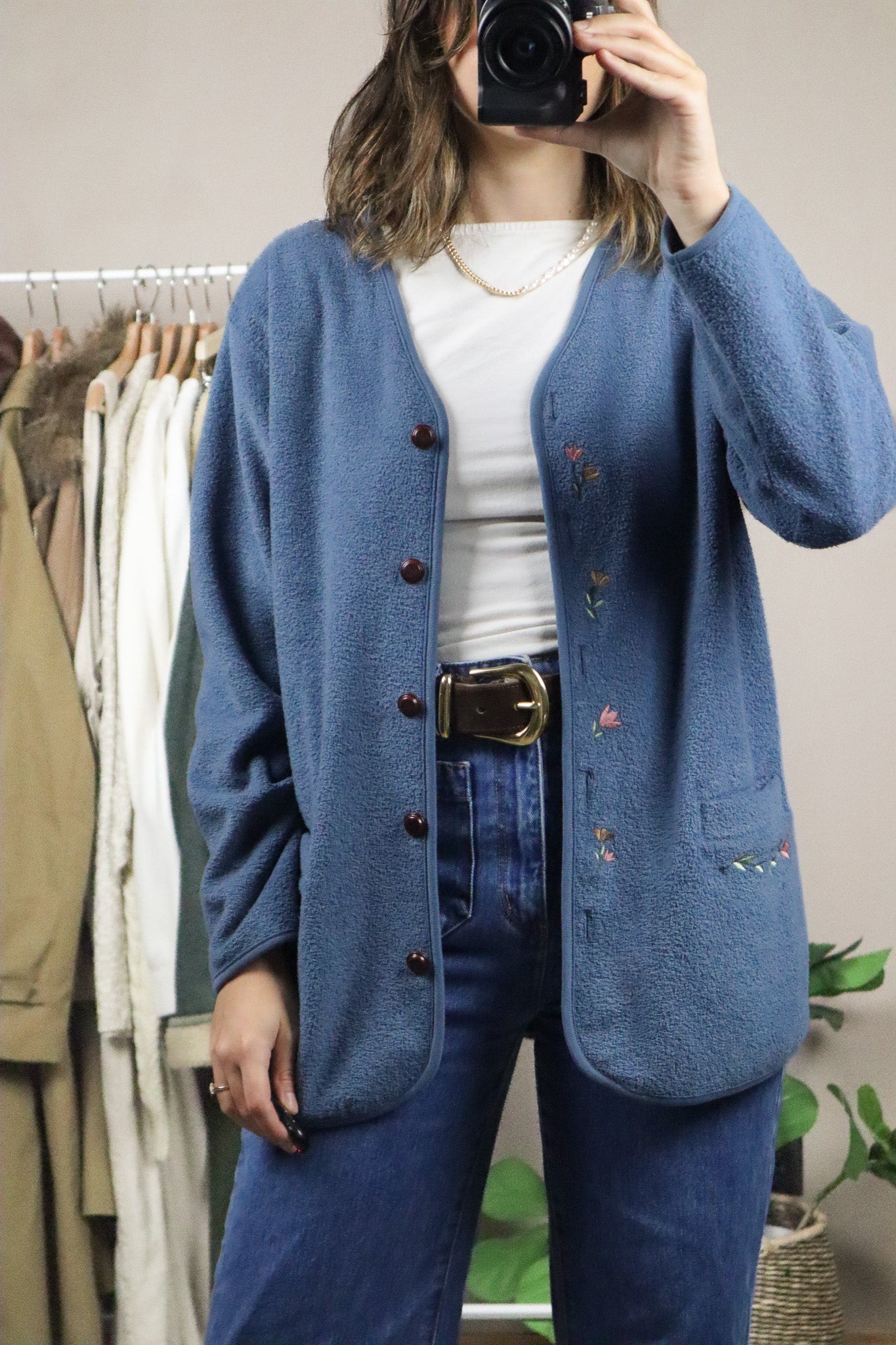 Vintage x Embroidered Fleece (S/M)