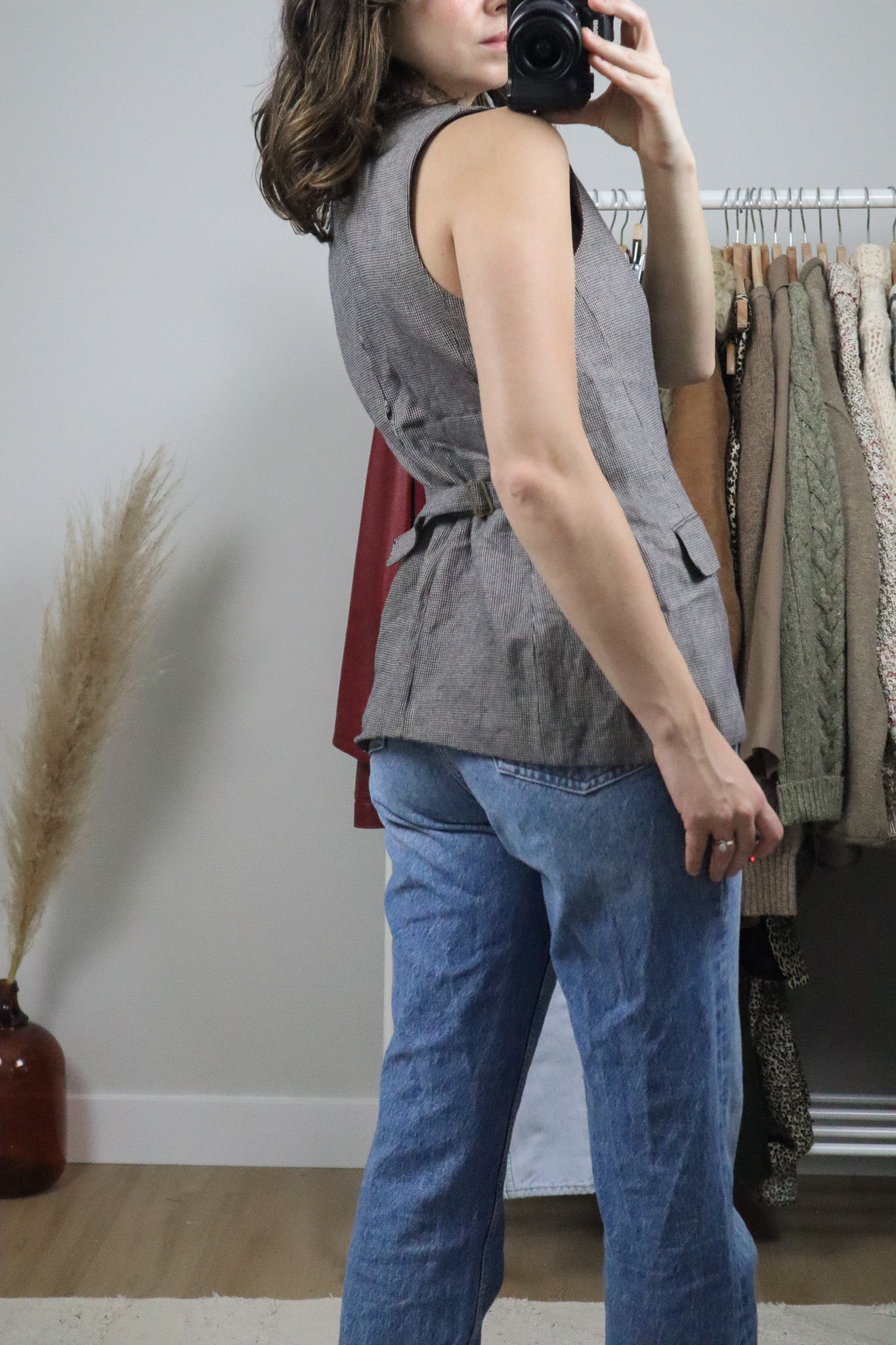 Made in Canada x Vintage x Linen Blend Houndstooth Vest (8)