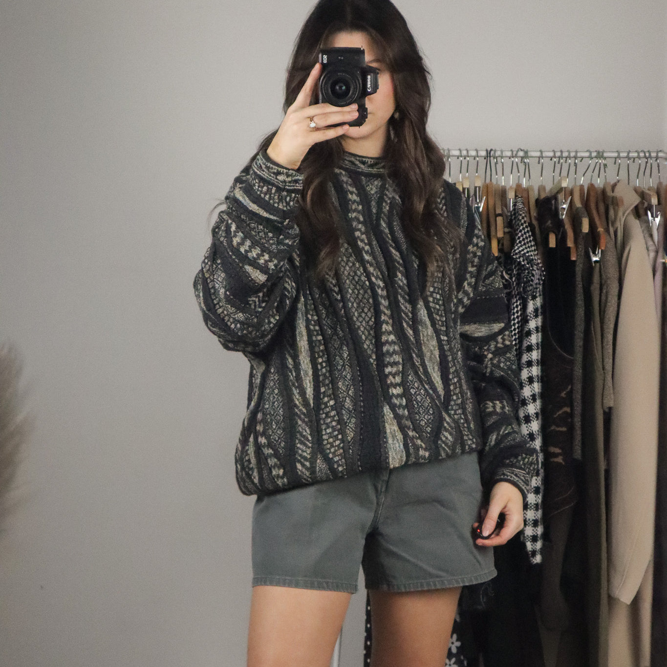 Made in Canada x Vintage x Wool Blend 3D Knit Sweater (L/XL)