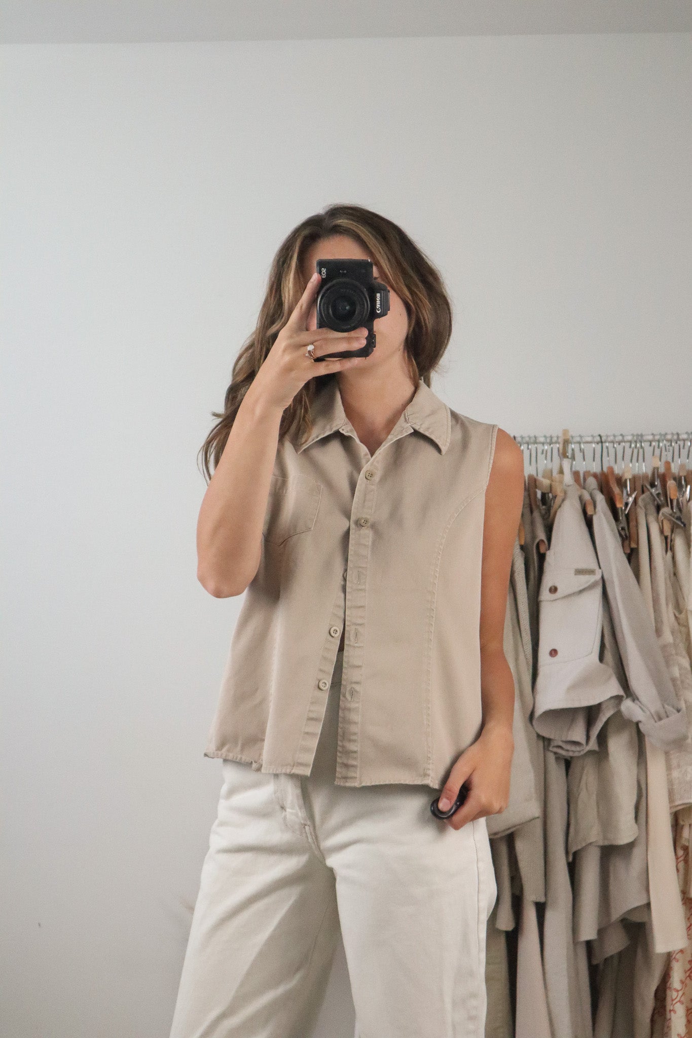 Vintage x Button Up Tank (M)