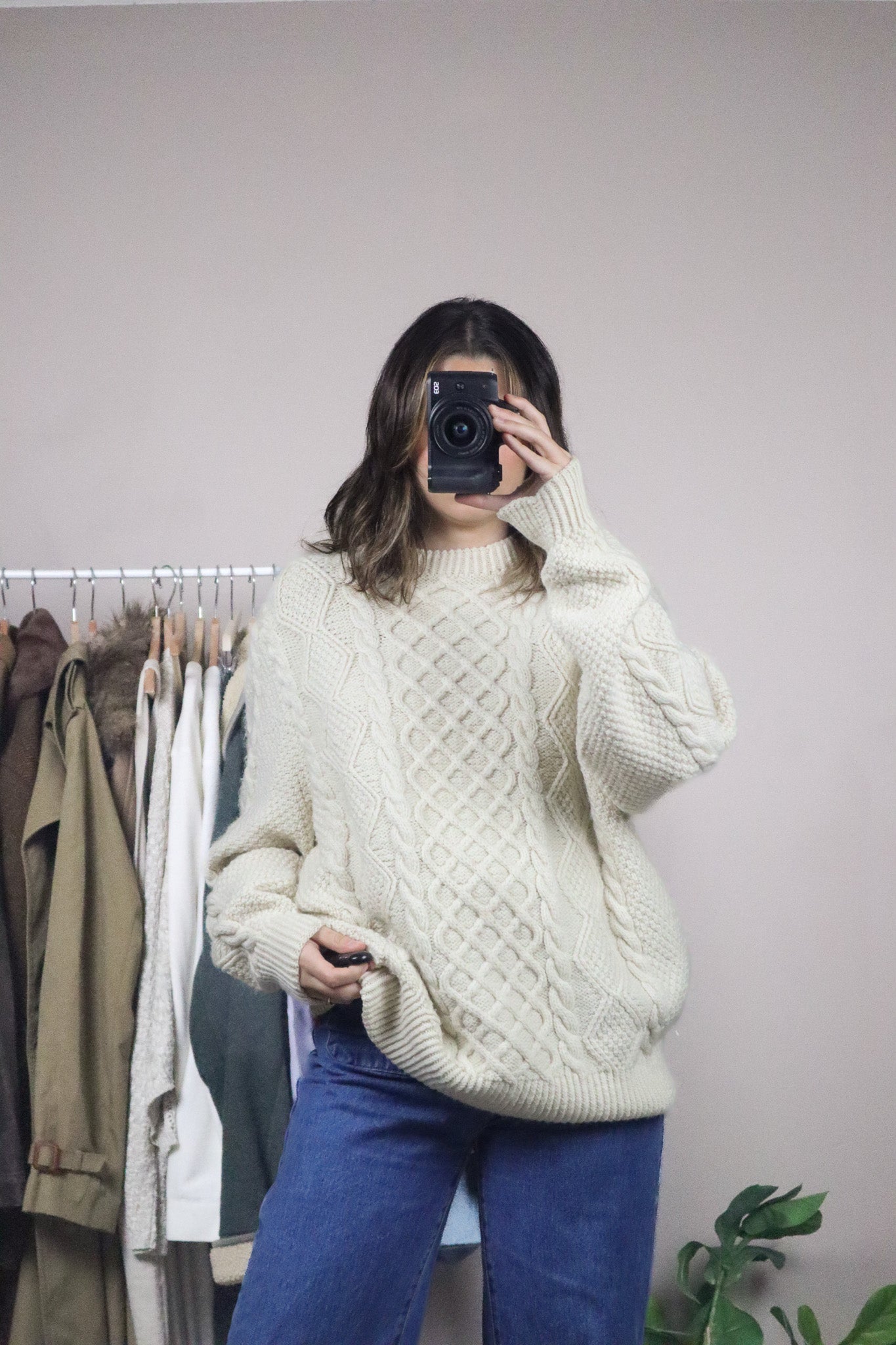 Handmade x Wool Cable-Knit Sweater (L/XL)
