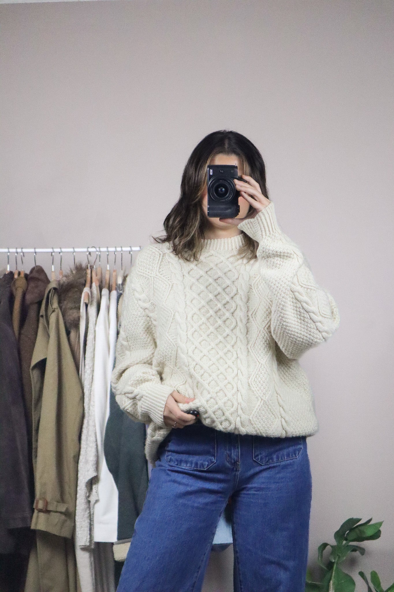 Handmade x Wool Cable-Knit Sweater (L/XL)