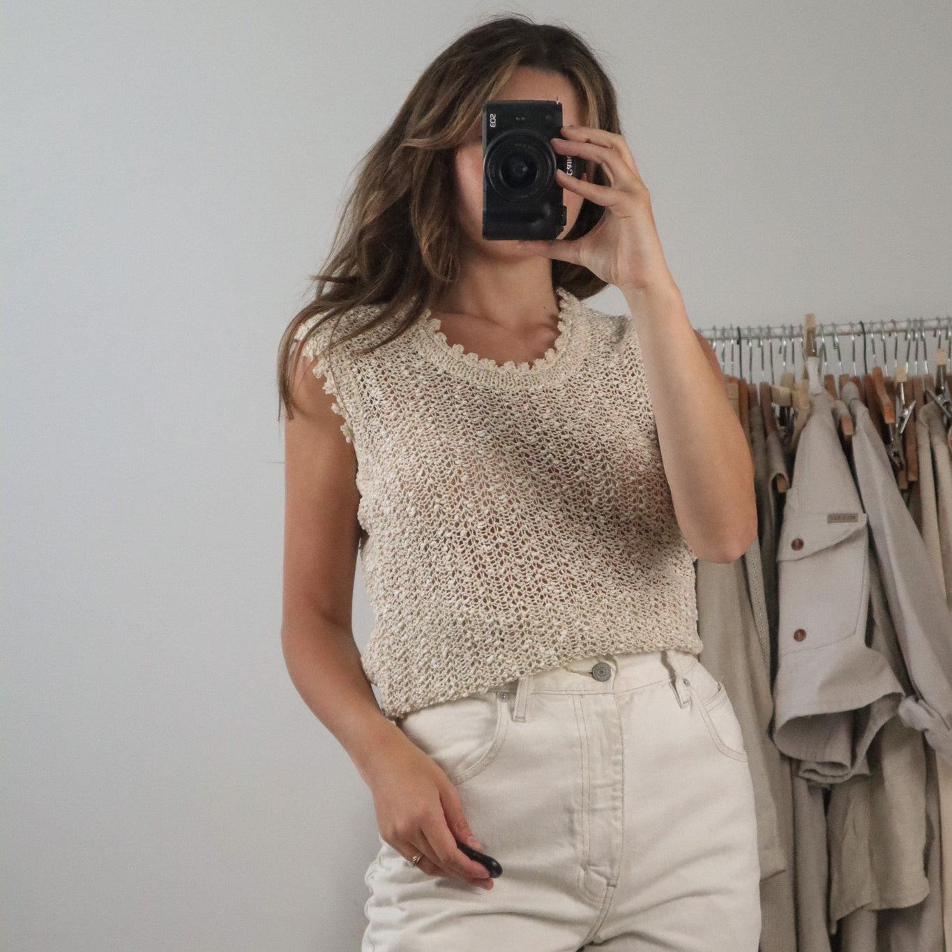 Vintage x Hand Loomed in Ireland x Linen Tank (M)