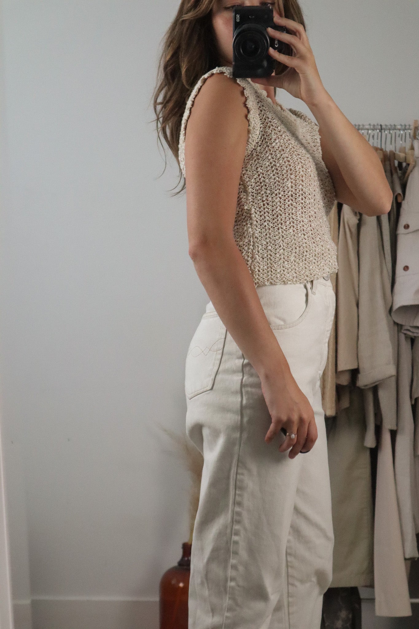 Vintage x Hand Loomed in Ireland x Linen Tank (M)