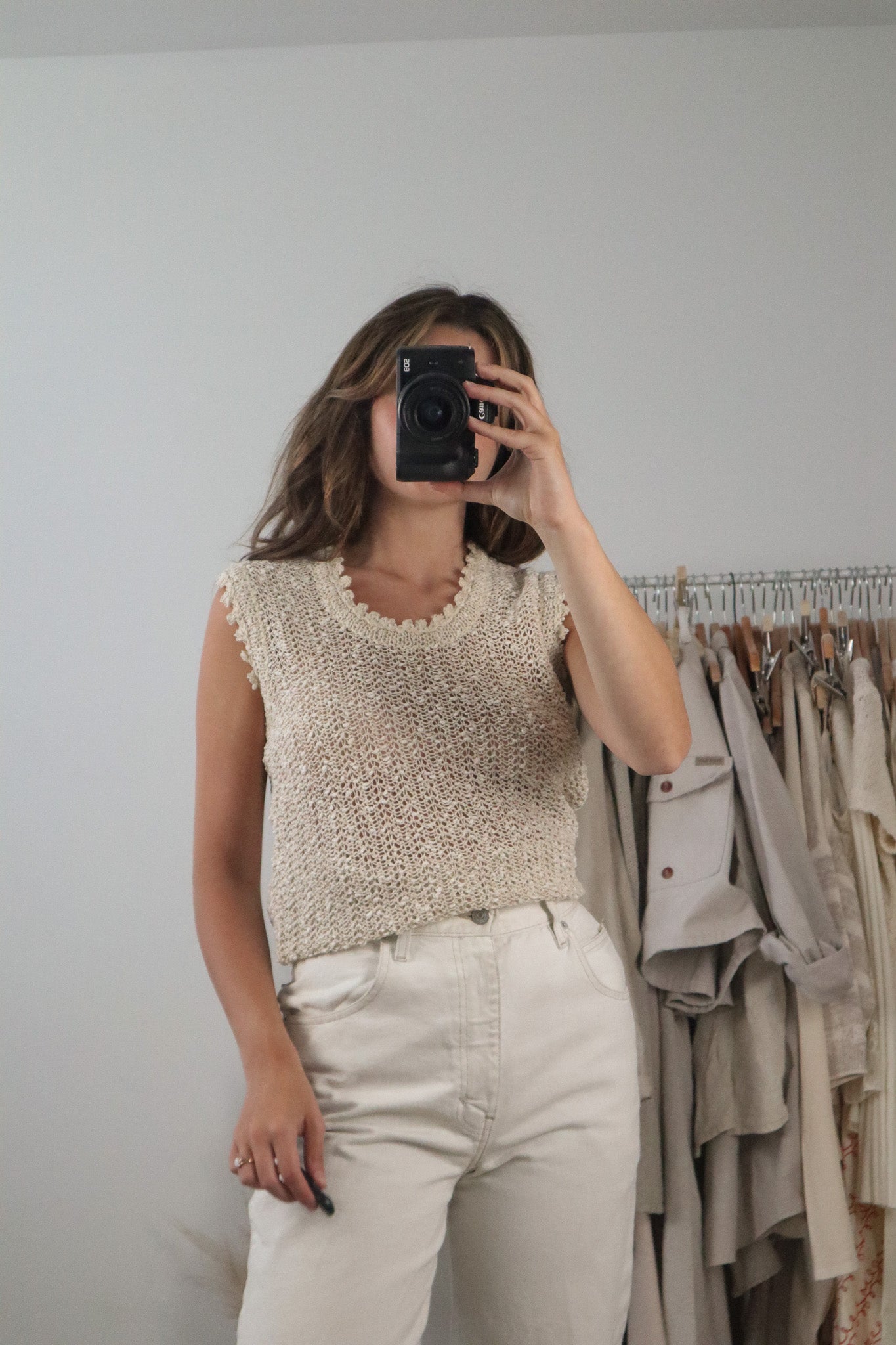 Vintage x Hand Loomed in Ireland x Linen Tank (M)