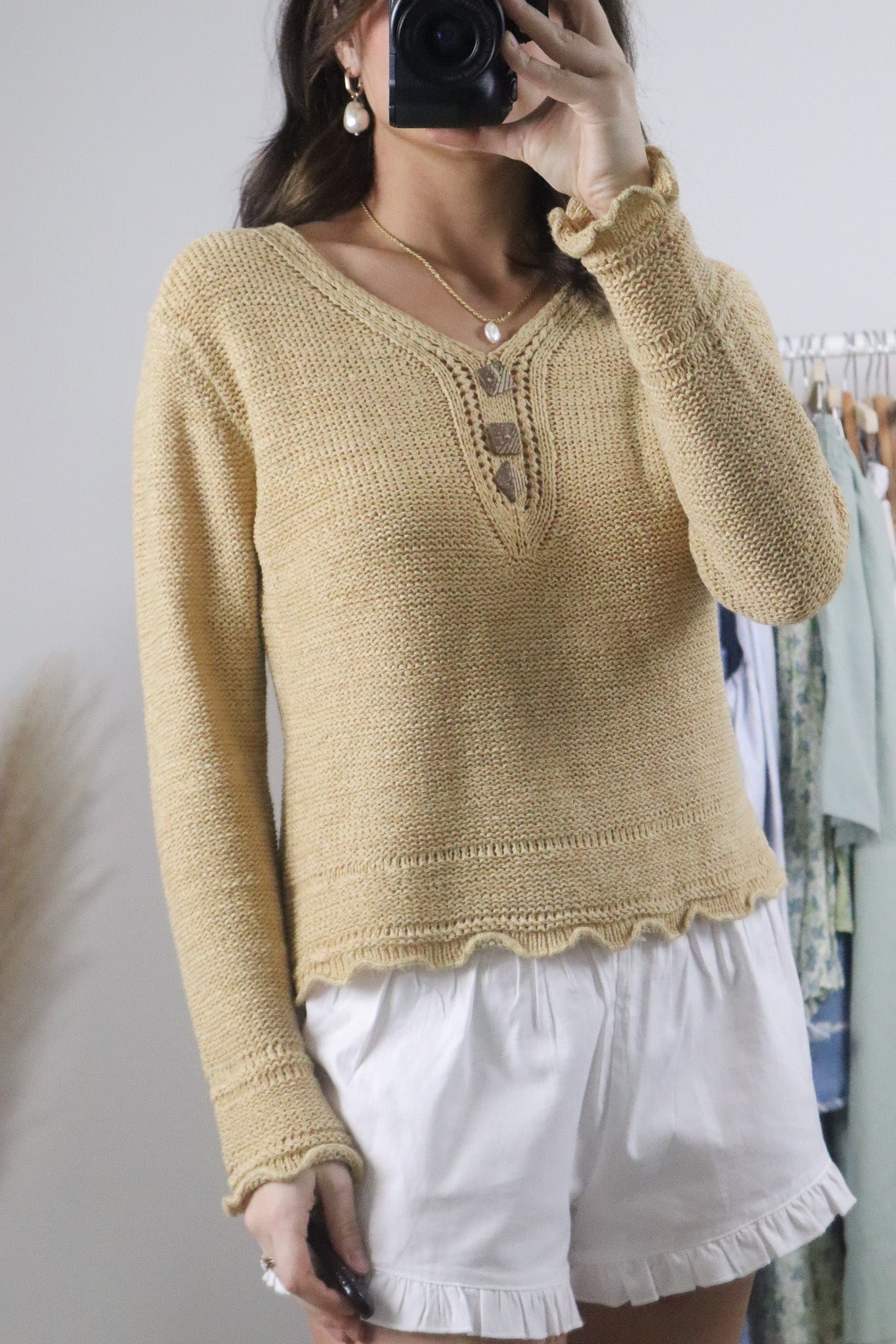 Vintage x Knit Long Sleeve Top (S)