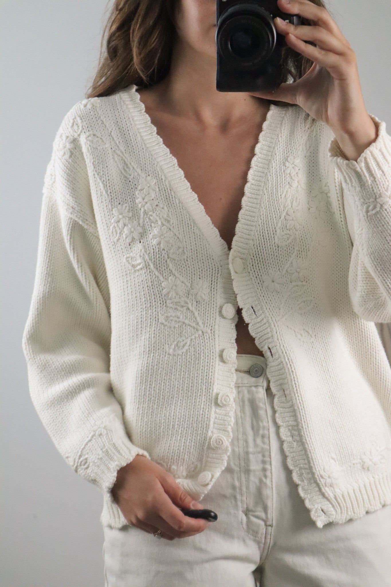 Vintage x Embroidered Cardigan (M)