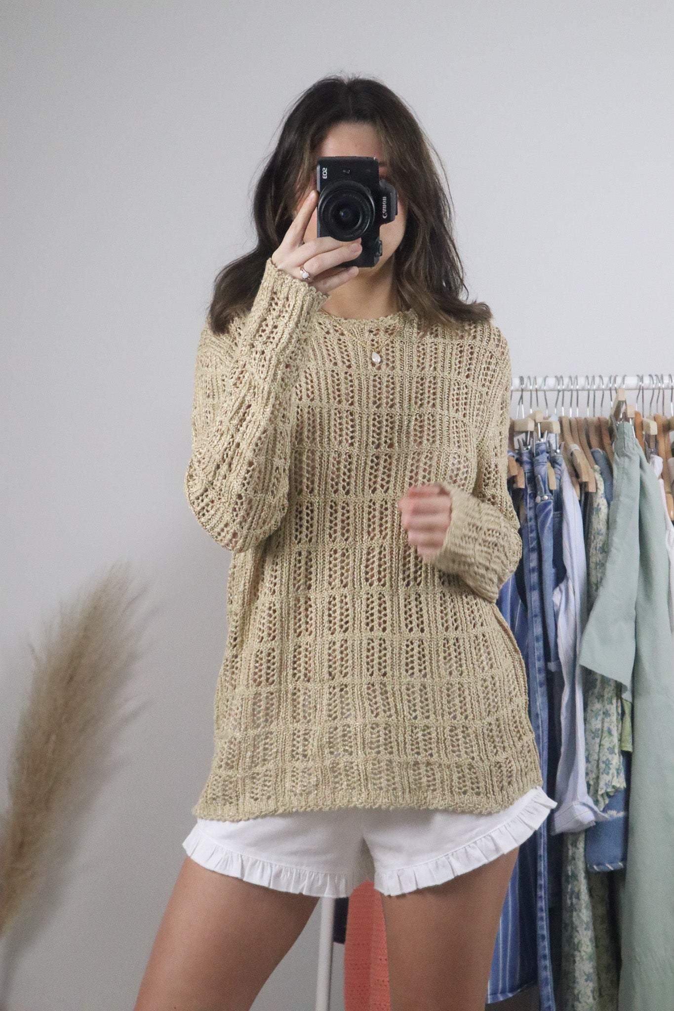 Vintage x Crochet Long-Sleeve (M)