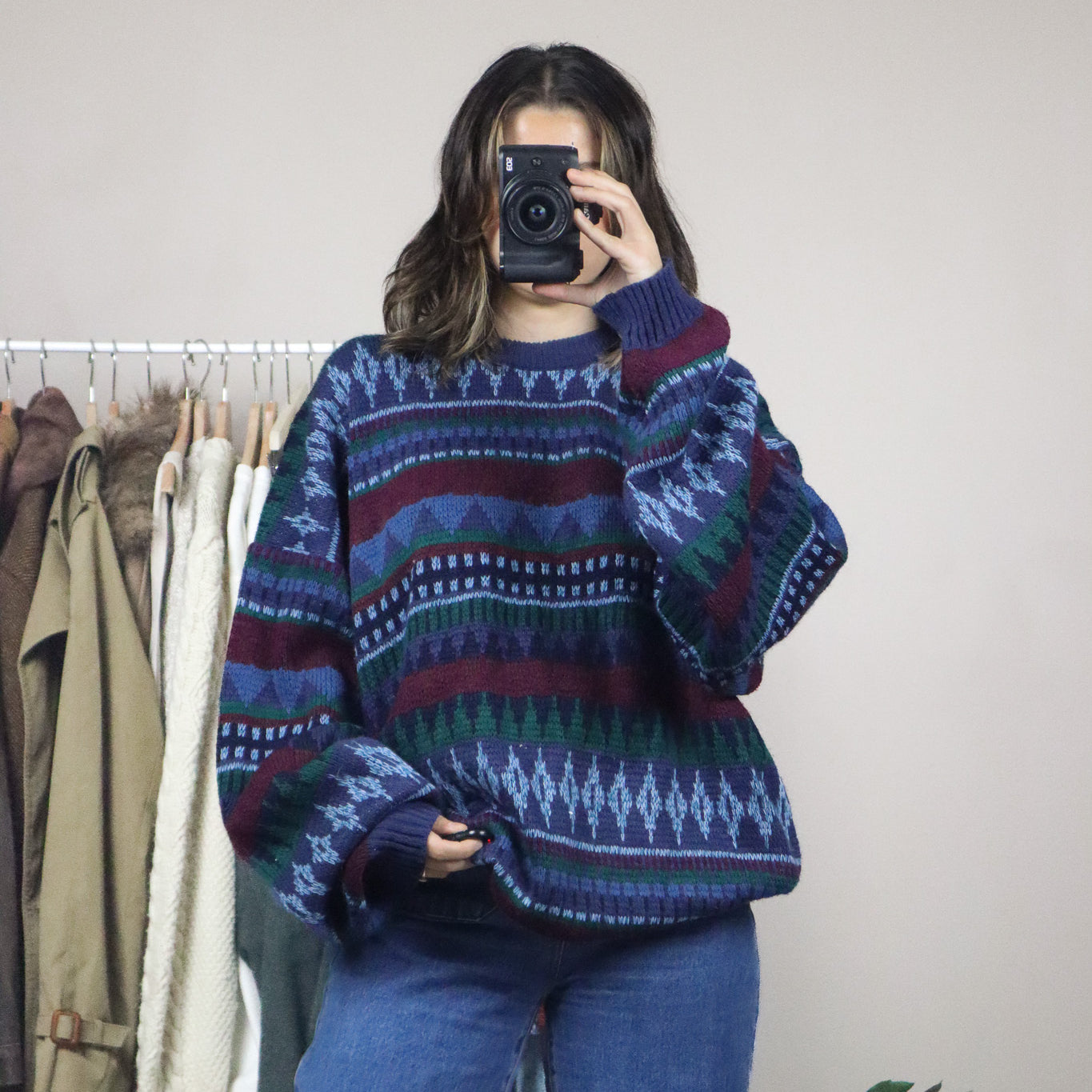 Made in Korea x Vintage x Patterned Knit (XL)