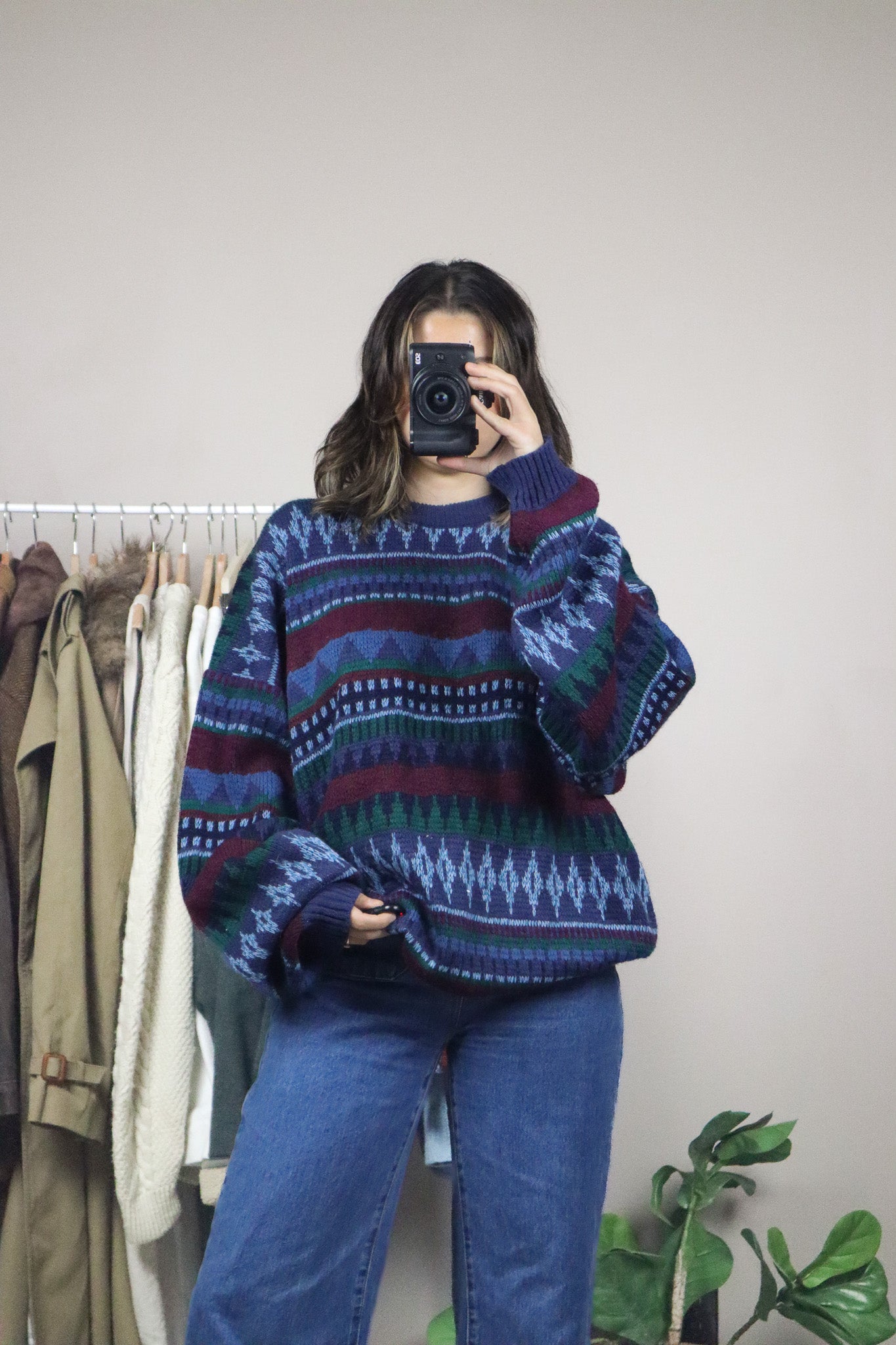 Made in Korea x Vintage x Patterned Knit (XL)