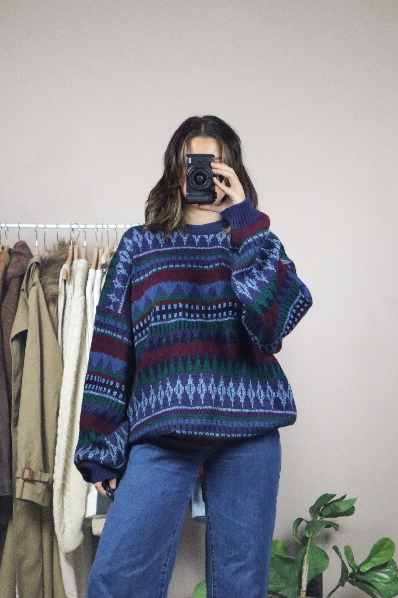 Made in Korea x Vintage x Patterned Knit (XL)