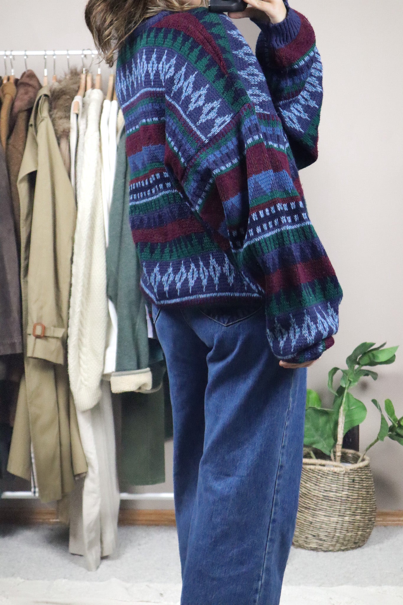 Made in Korea x Vintage x Patterned Knit (XL)