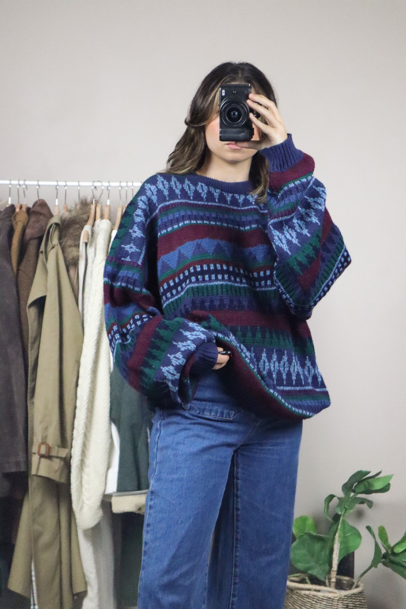 Made in Korea x Vintage x Patterned Knit (XL)