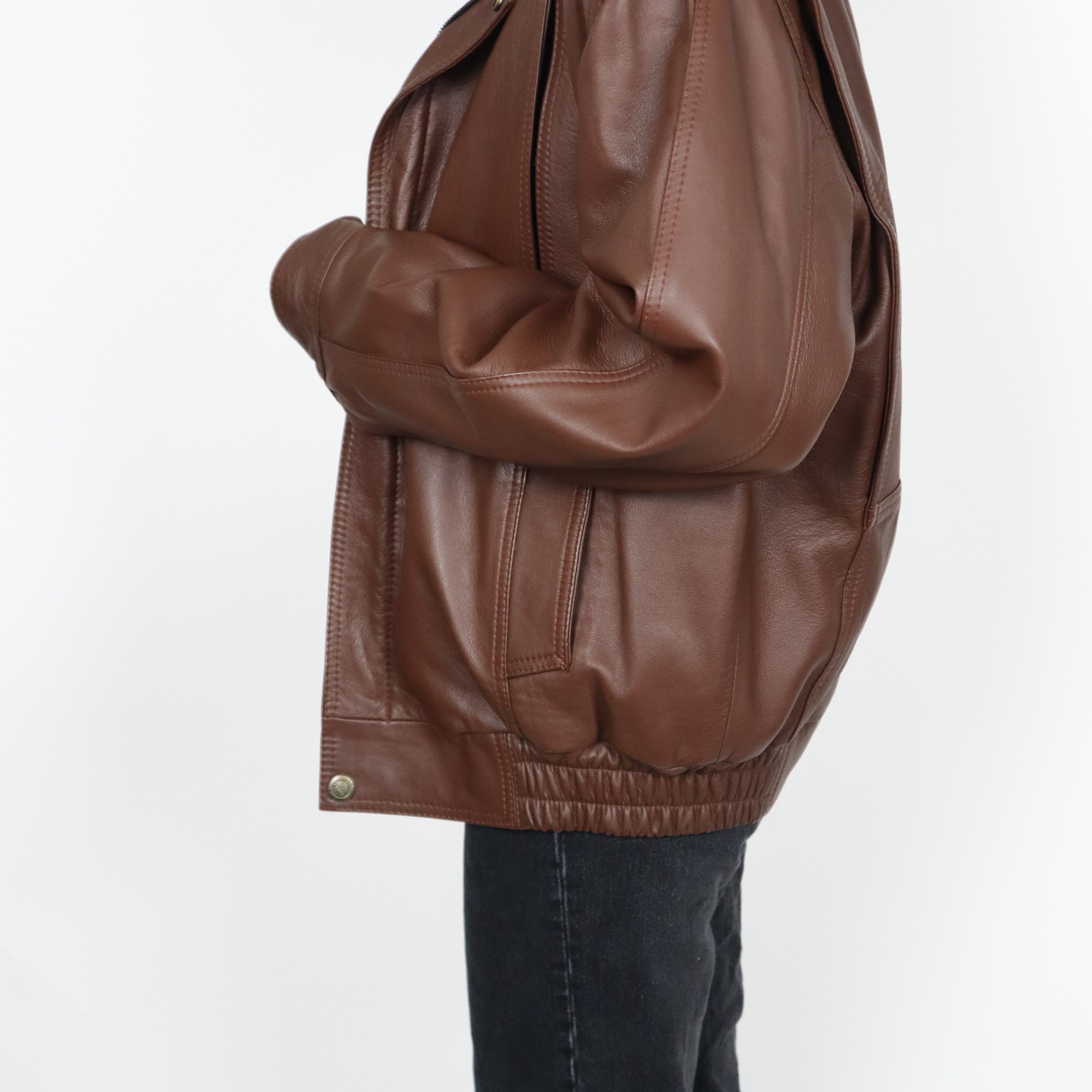 Vintage x Leather Bomber (S/M)