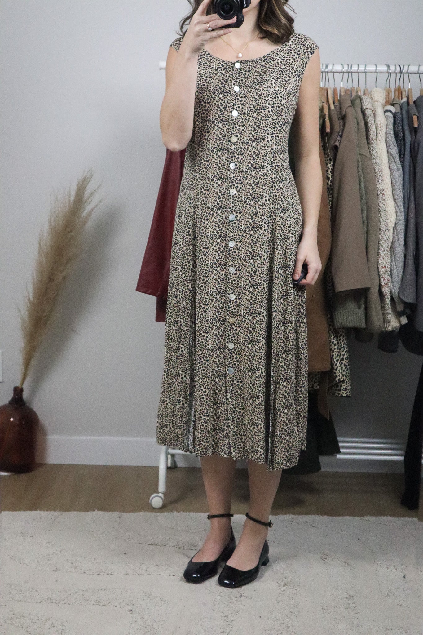 Vintage x Maxi Button Down Cheetah Print Dress (14)