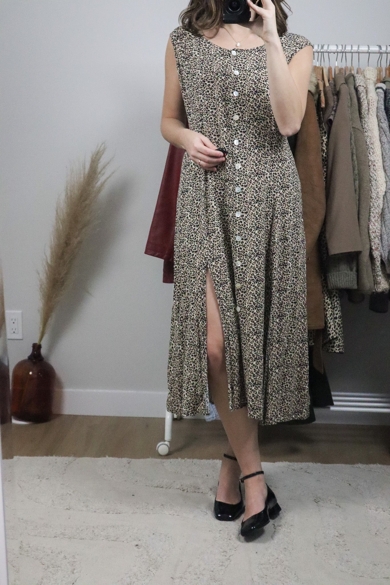 Vintage x Maxi Button Down Cheetah Print Dress (14)