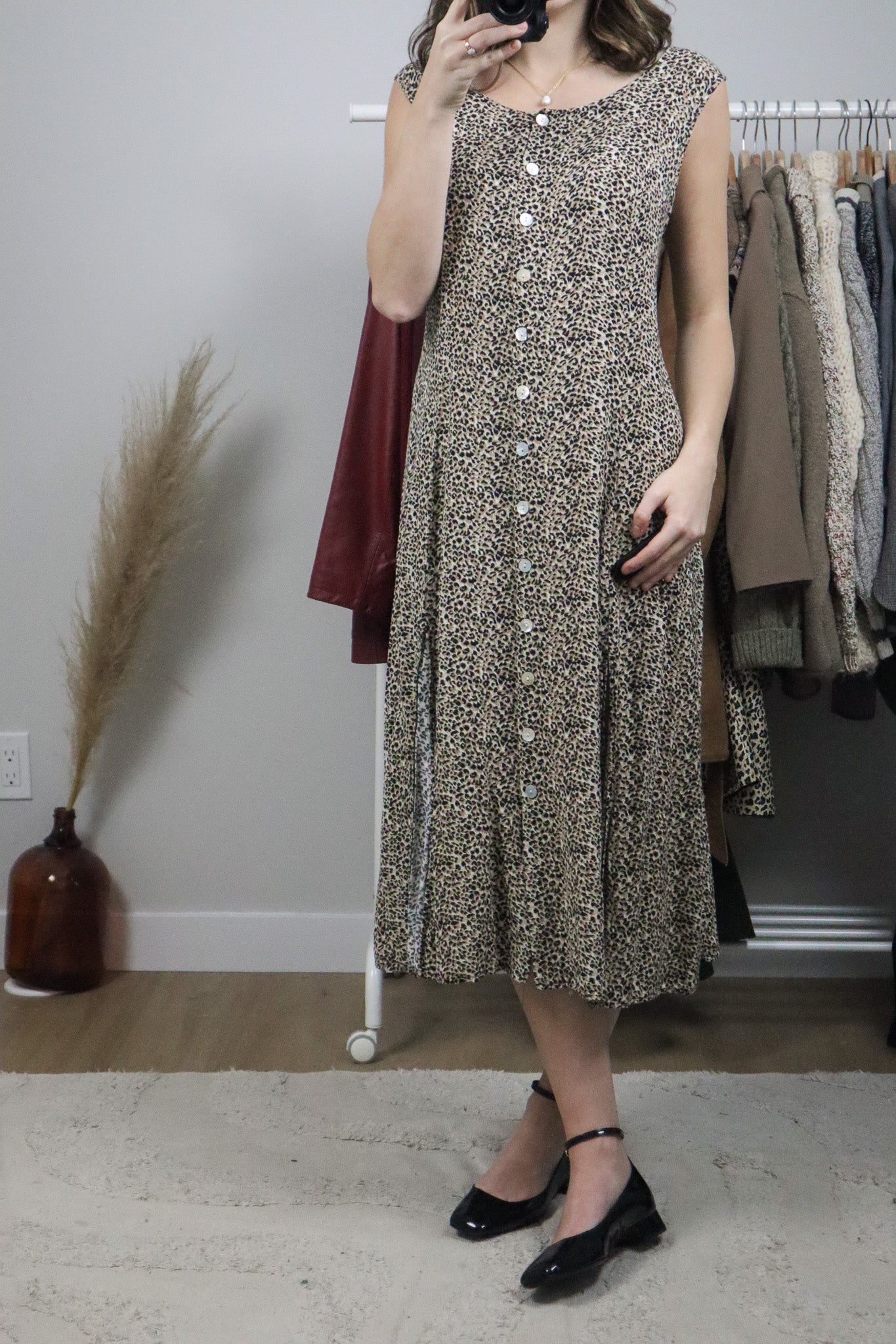 Vintage x Maxi Button Down Cheetah Print Dress (14)