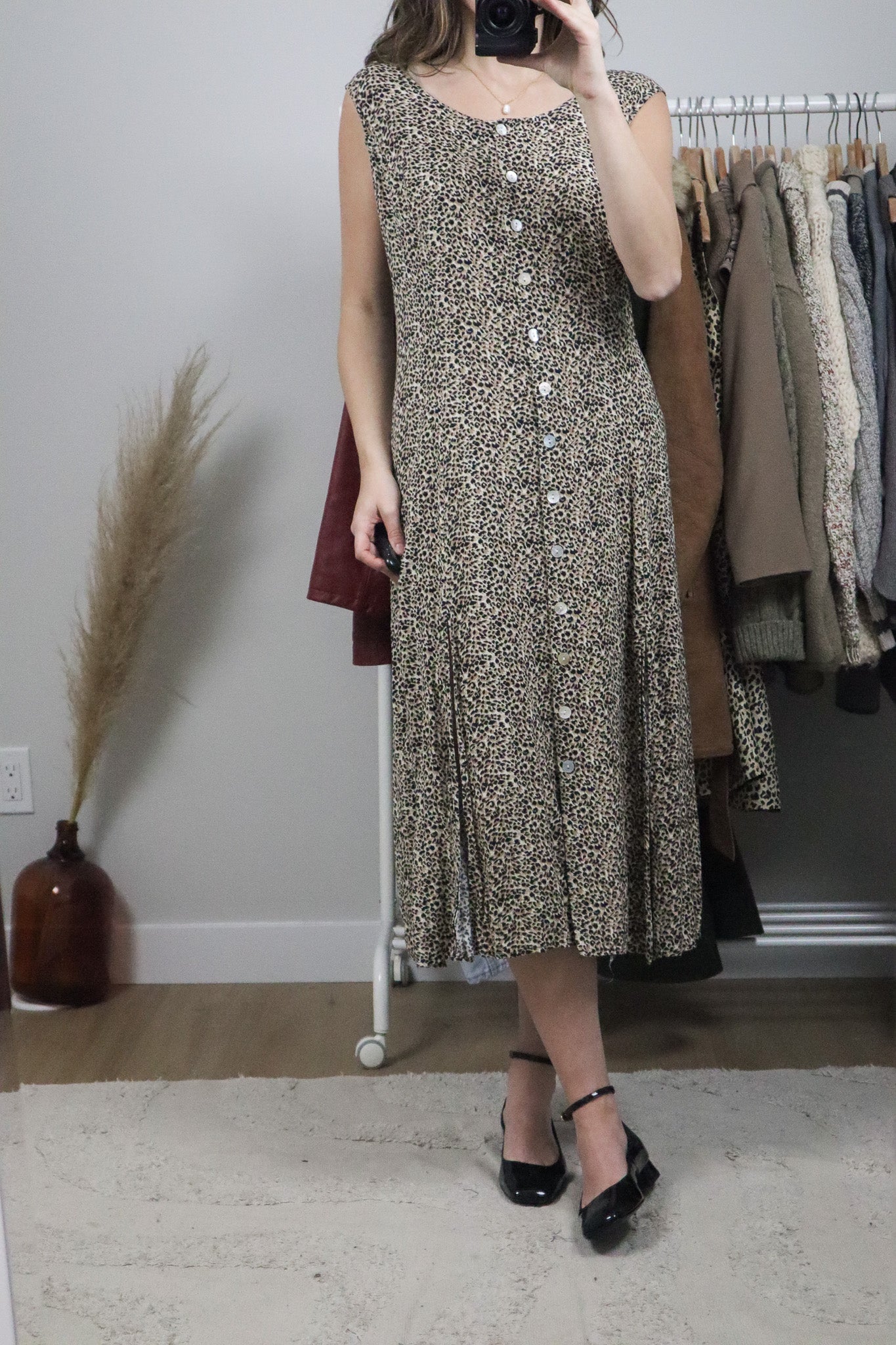 Vintage x Maxi Button Down Cheetah Print Dress (14)
