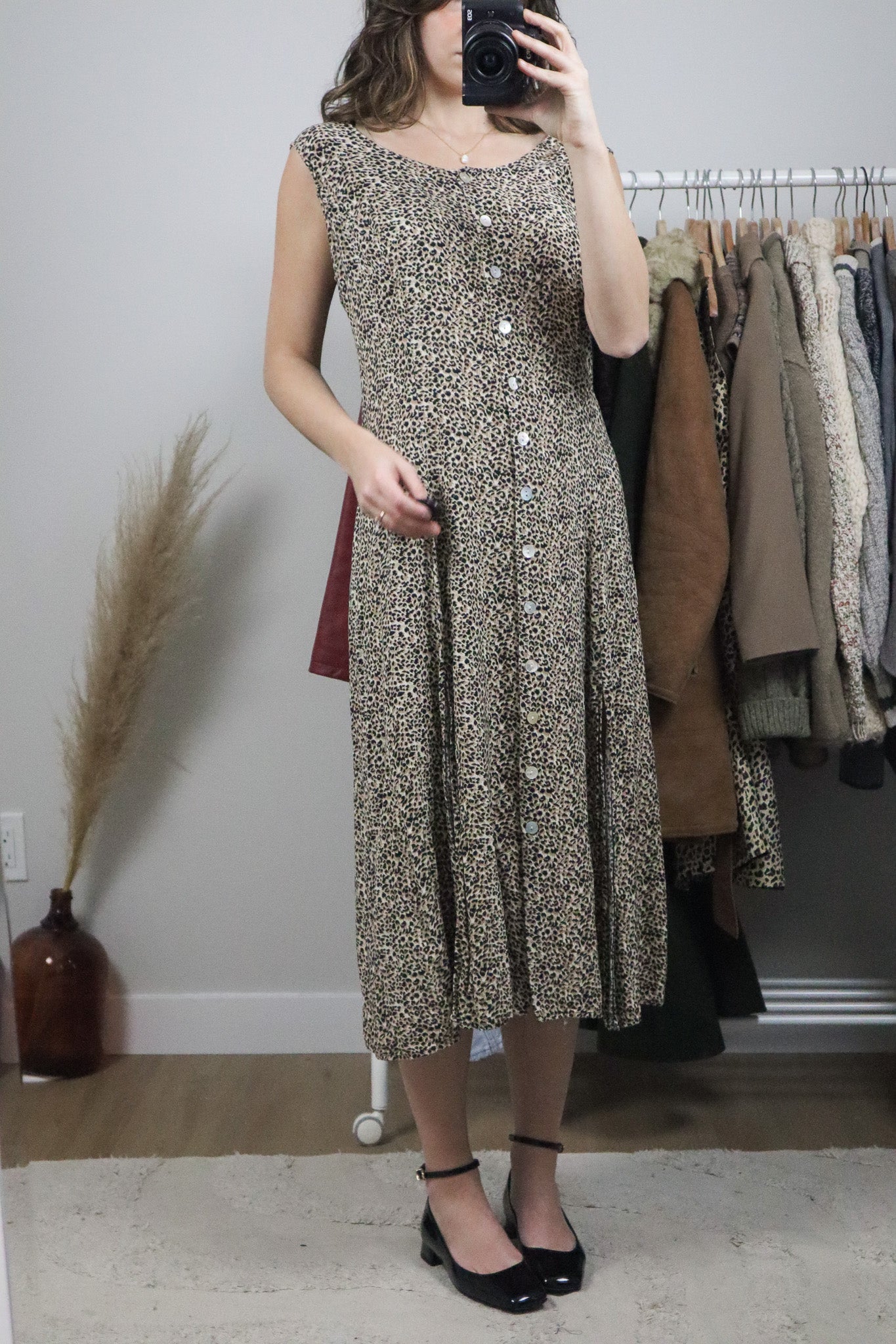 Vintage x Maxi Button Down Cheetah Print Dress (14)