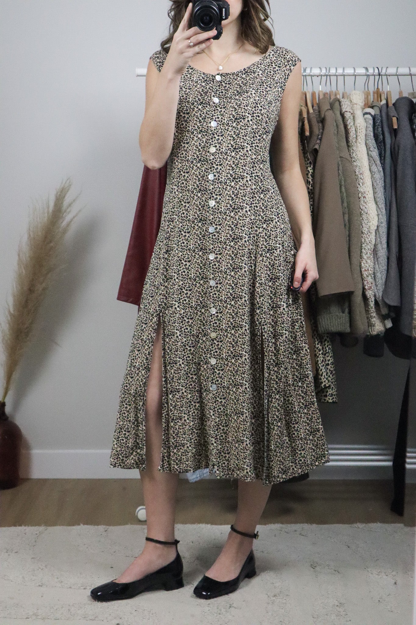 Vintage x Maxi Button Down Cheetah Print Dress (14)