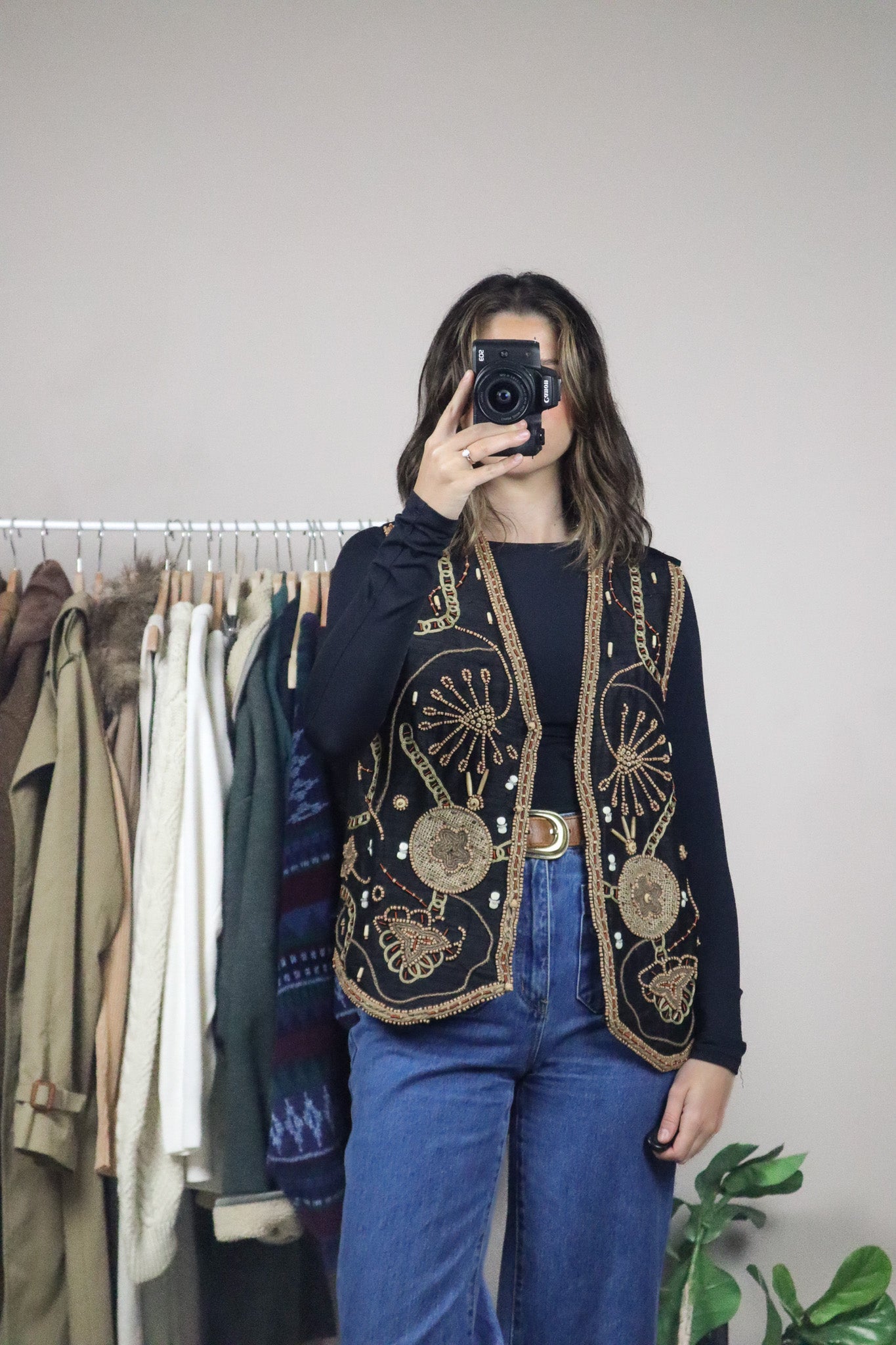 Vintage x Silk Beaded Vest (M)