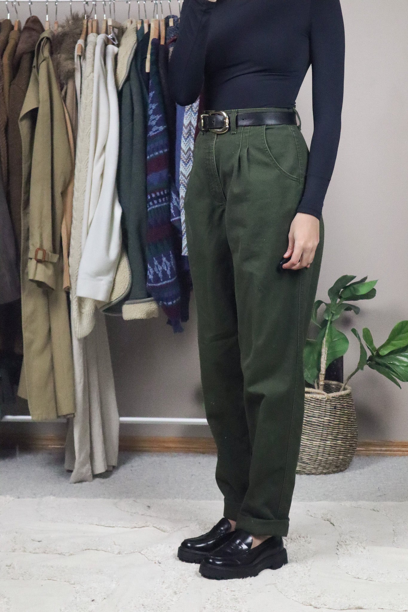 Vintage x Western Style Pleated Pants (6)
