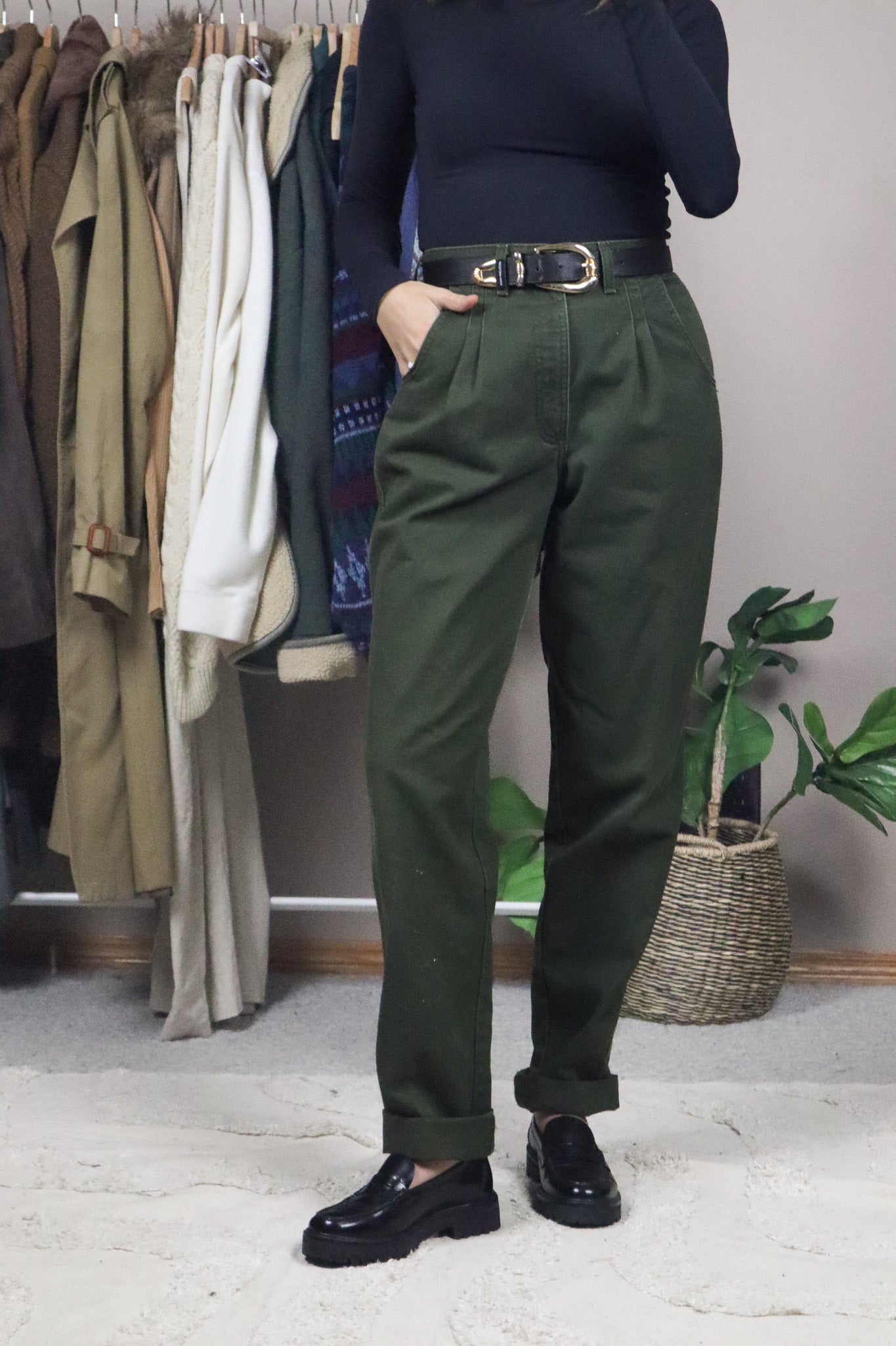 Vintage x Western Style Pleated Pants (6)