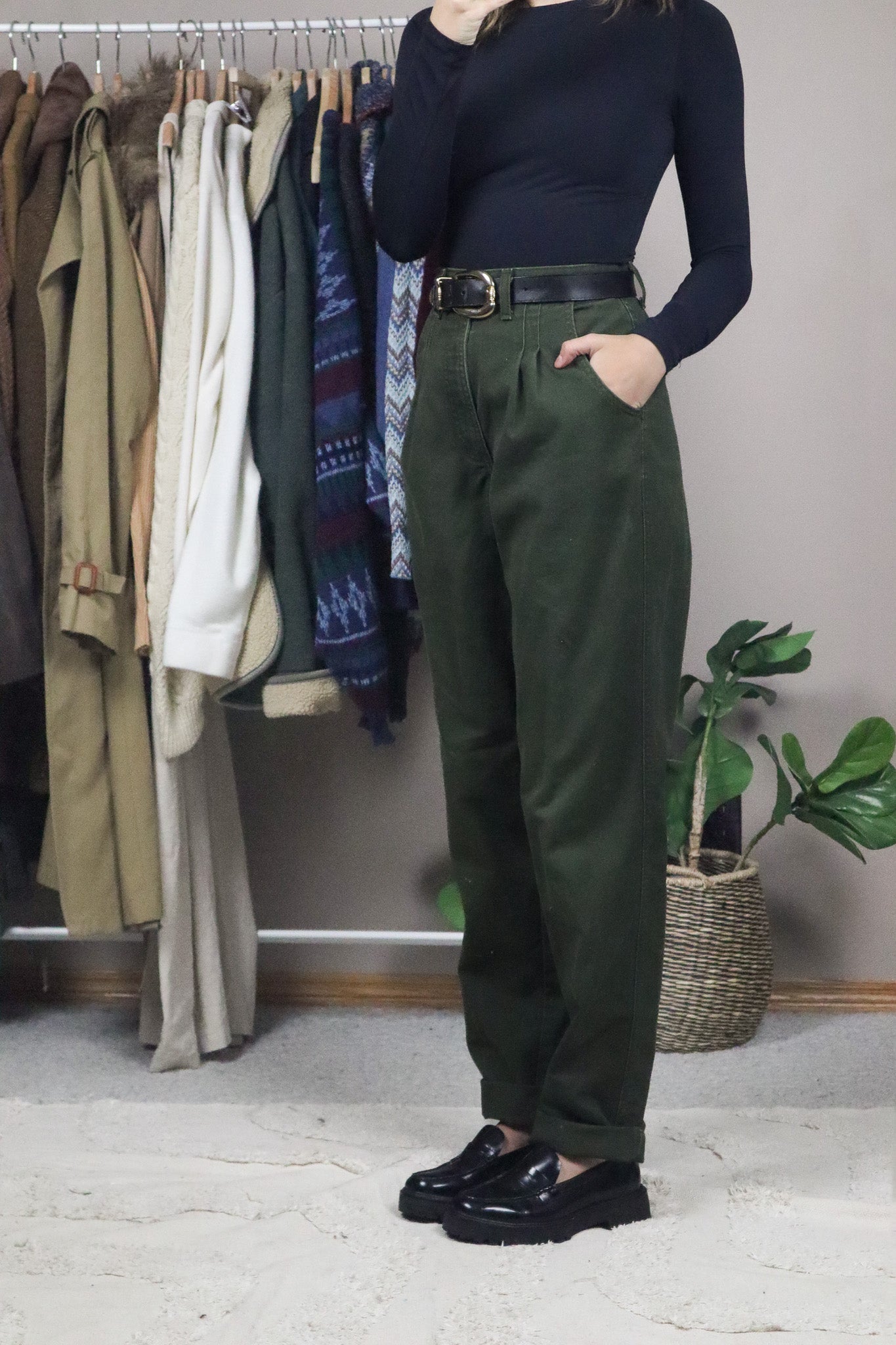 Vintage x Western Style Pleated Pants (6)