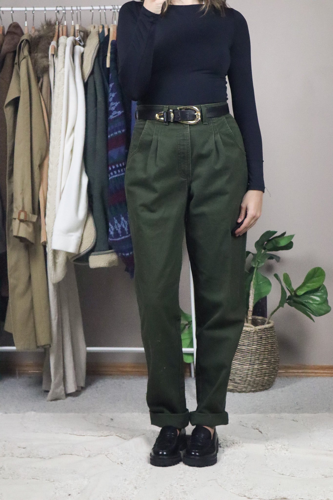 Vintage x Western Style Pleated Pants (6)