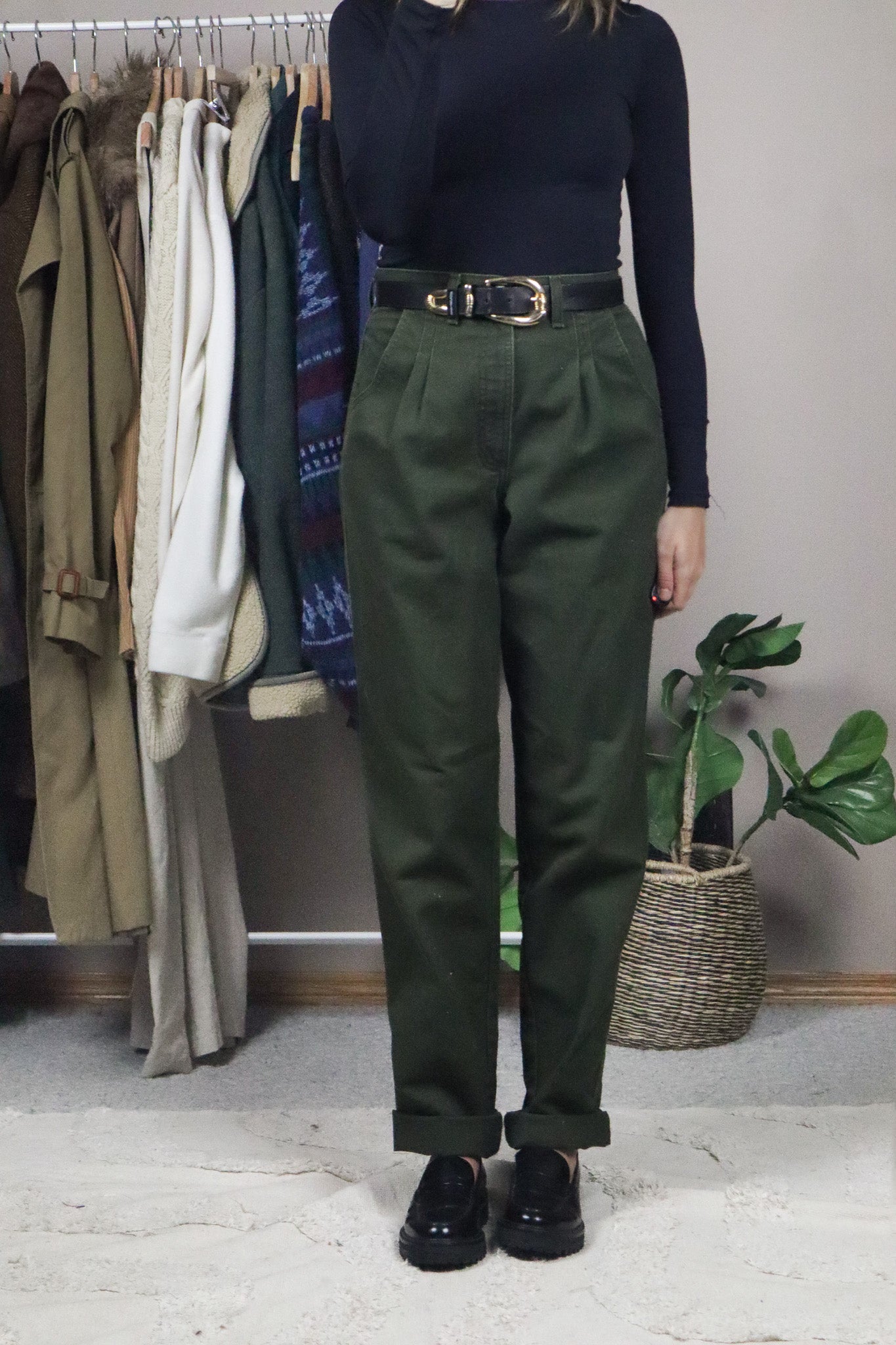 Vintage x Western Style Pleated Pants (6)