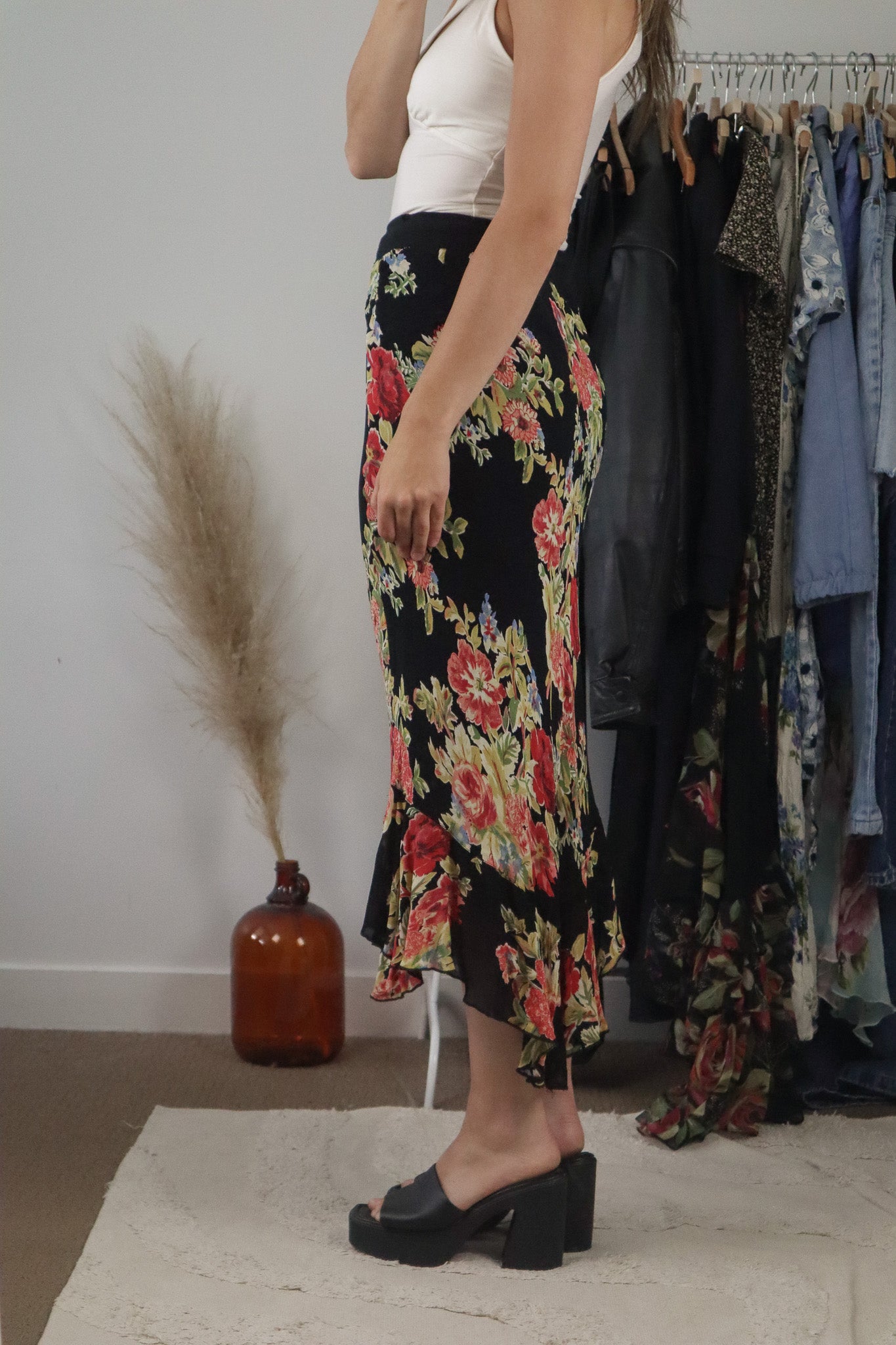 Vintage x Floral Maxi Skirt (S)